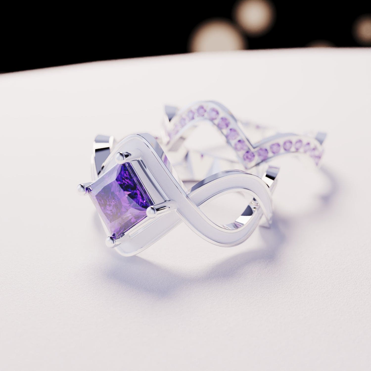 スノーウェーブ:2点セットリング - S925スターリングシルバー