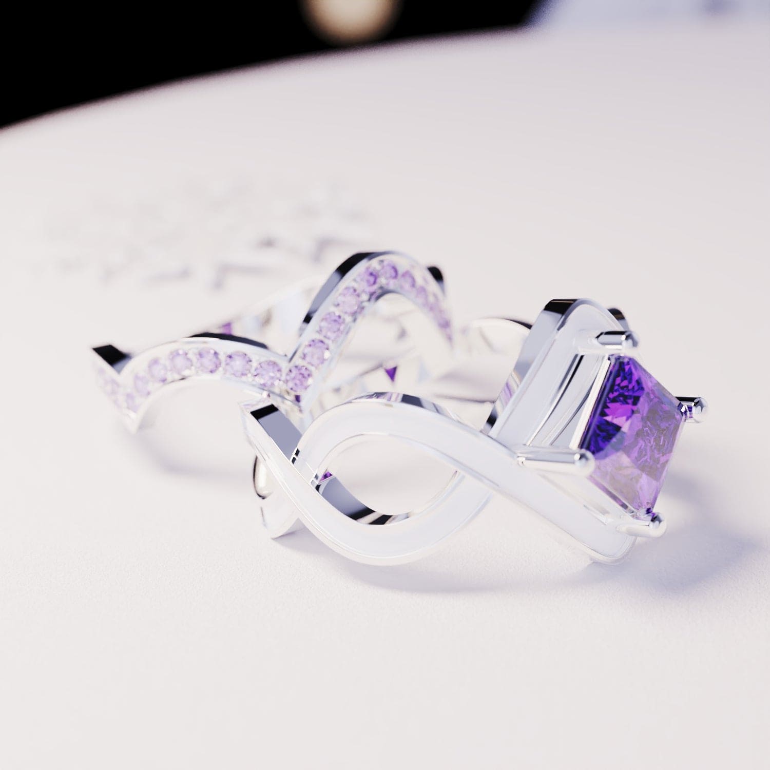 スノーウェーブ:2点セットリング - S925スターリングシルバー