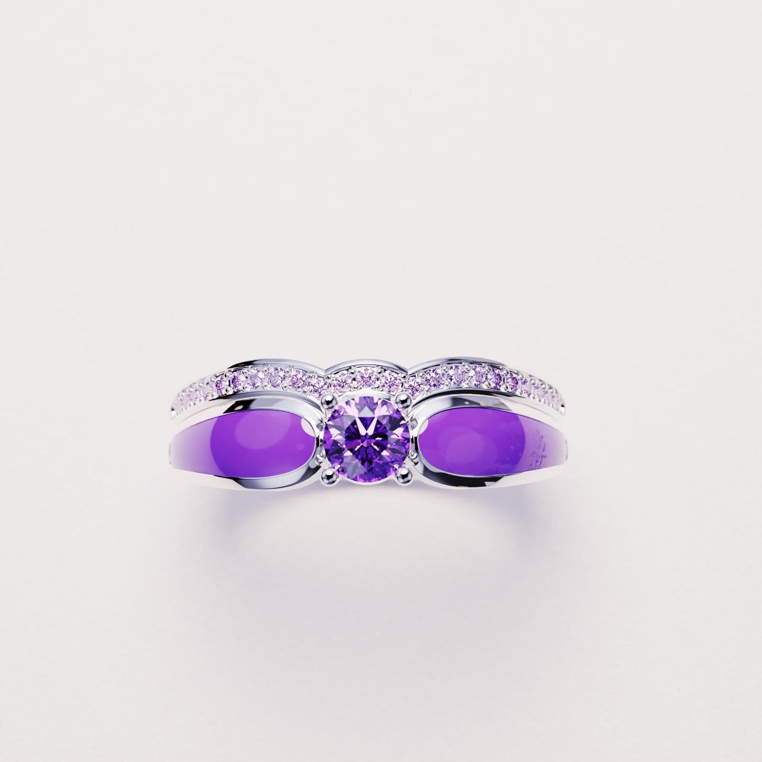 バイオレットラグーン:2ピースリングセット - S925スターリングシルバー