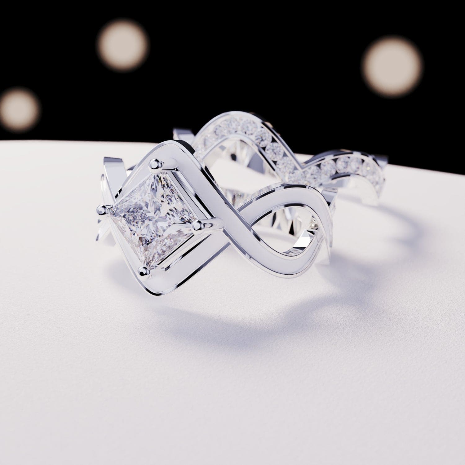 スノーウェーブ:2ピースリングセット - S925スターリングシルバー