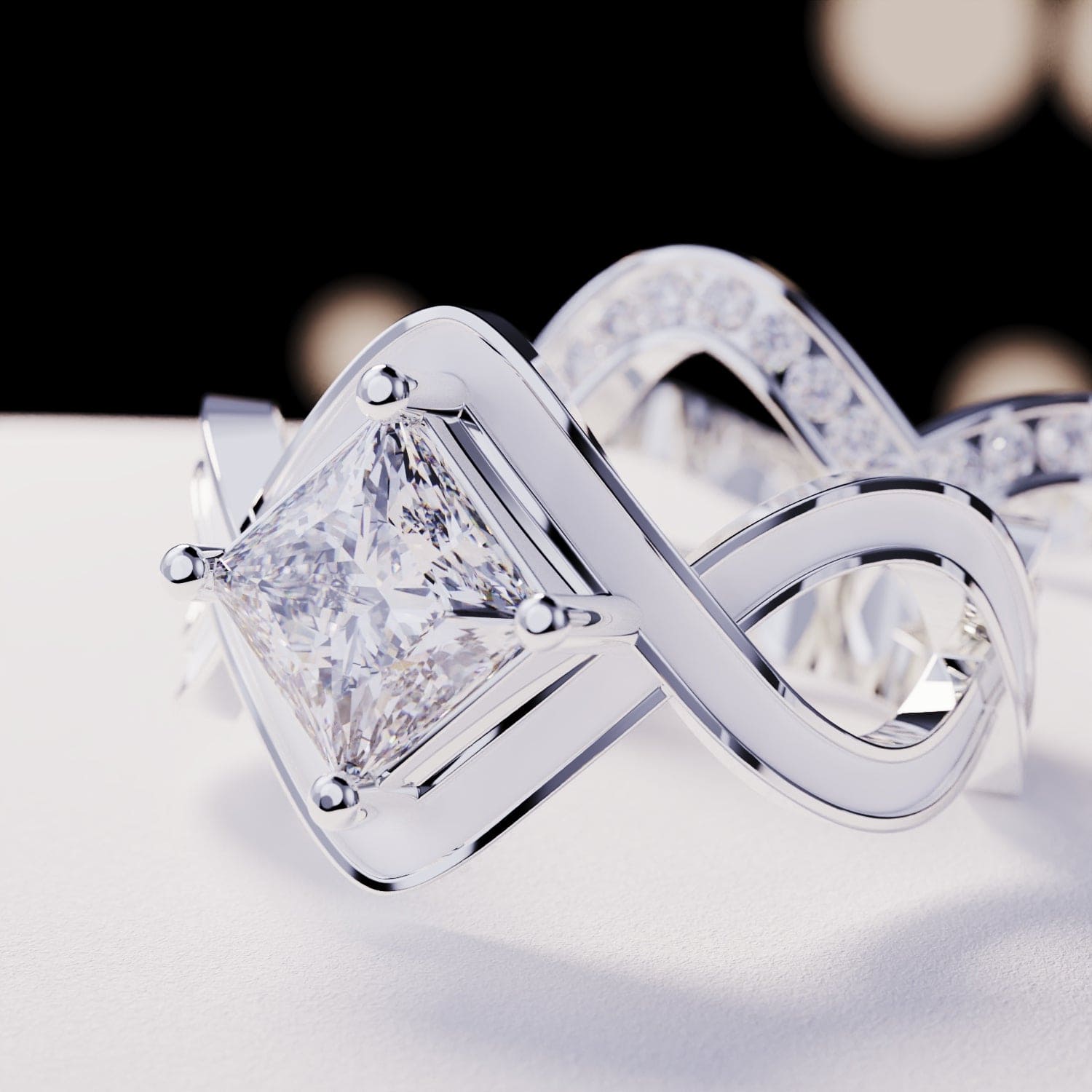 スノーウェーブ:2ピースリングセット - S925スターリングシルバー