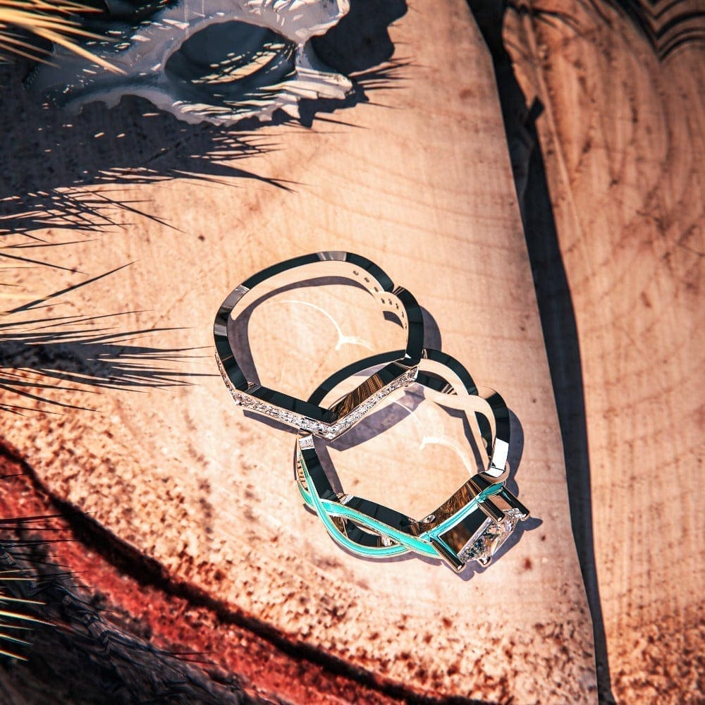 Ocean-inspired Turquoise Ocean Wave Ring crafted in sterling silver