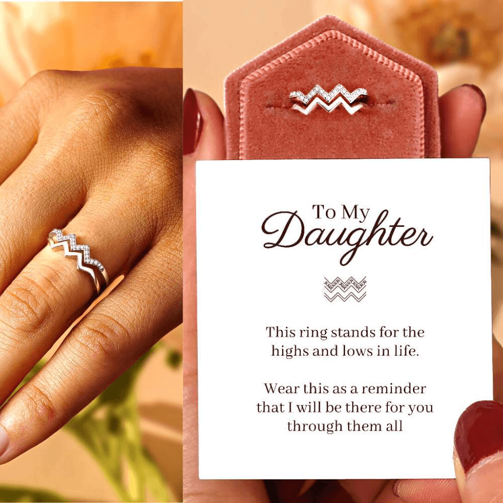 To My Daughter | Highs & Lows Ring-Awareness Avenue-gift: All,gift: Daughter,ring: All,ring: Daughter