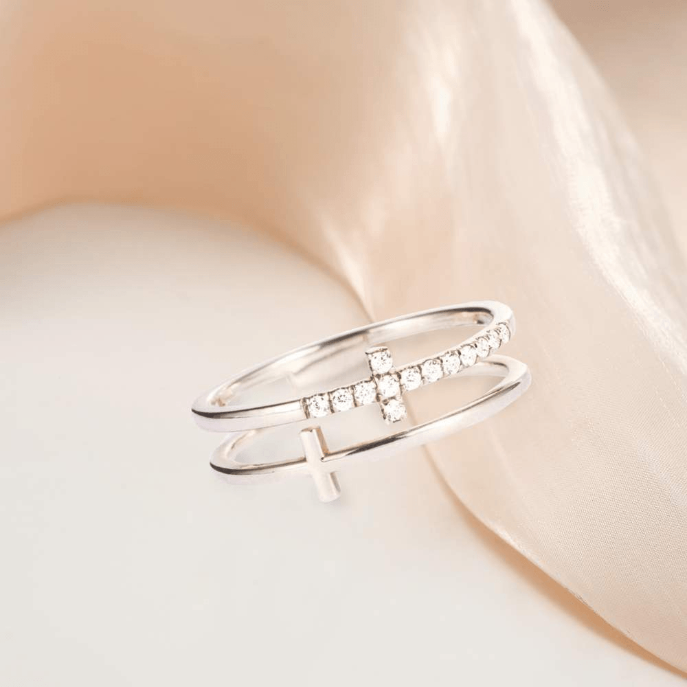 To My Daughter | Pray | Twin Band Cross Ring-Awareness Avenue-Cross,gift: All,gift: Daughter,jewellery,Jewelry,Pray,Ring,ring: All,ring: Daughter