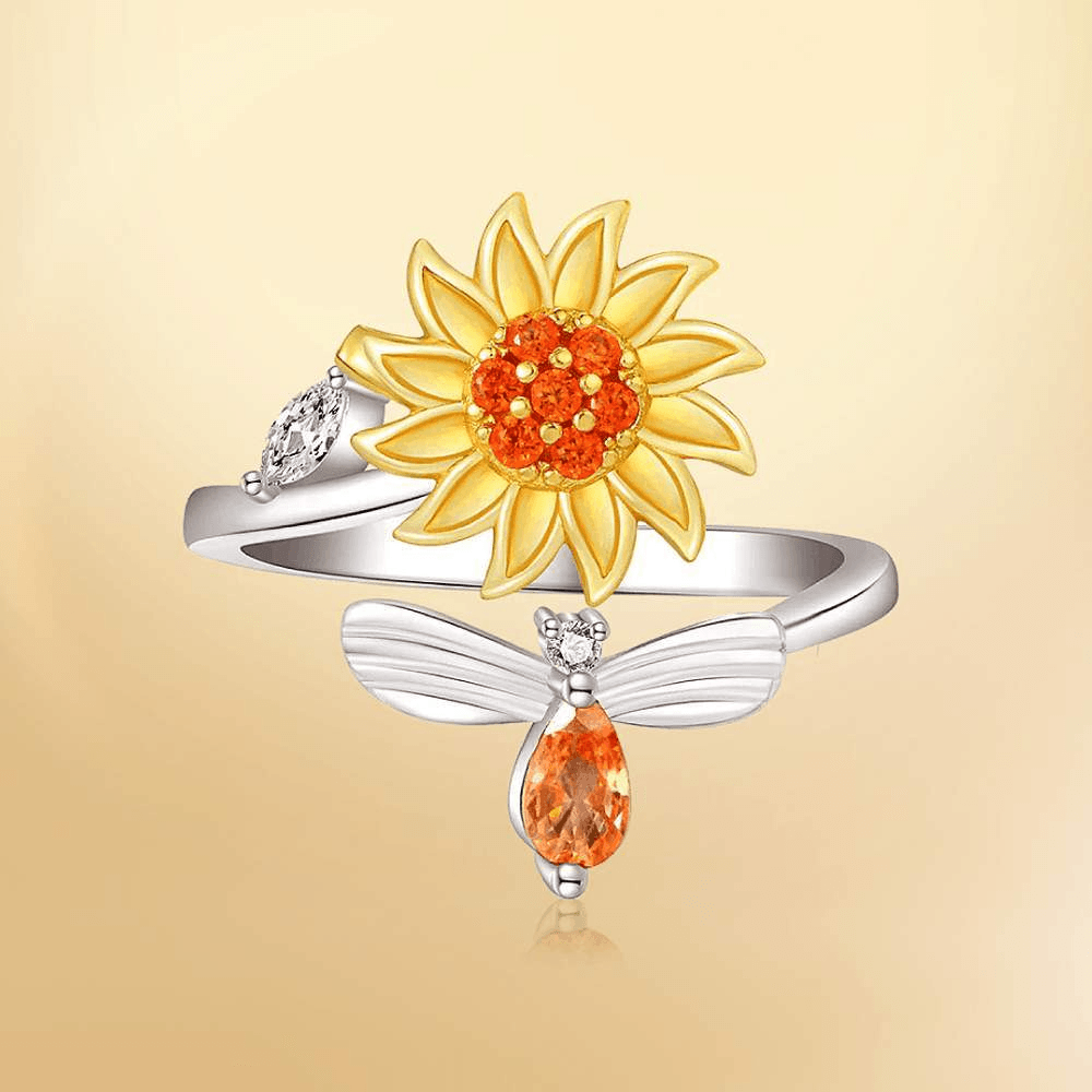 Daughter & Granddaughter | A Love Like Ours | Spinning Sunflower Ring-Awareness Avenue-gift: All,gift: Daughter,gift: Granddaughter,ring: All,ring: Daughter,ring: Granddaughter
