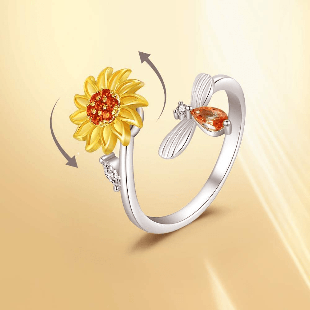 Daughter & Granddaughter | A Love Like Ours | Spinning Sunflower Ring-Awareness Avenue-gift: All,gift: Daughter,gift: Granddaughter,ring: All,ring: Daughter,ring: Granddaughter