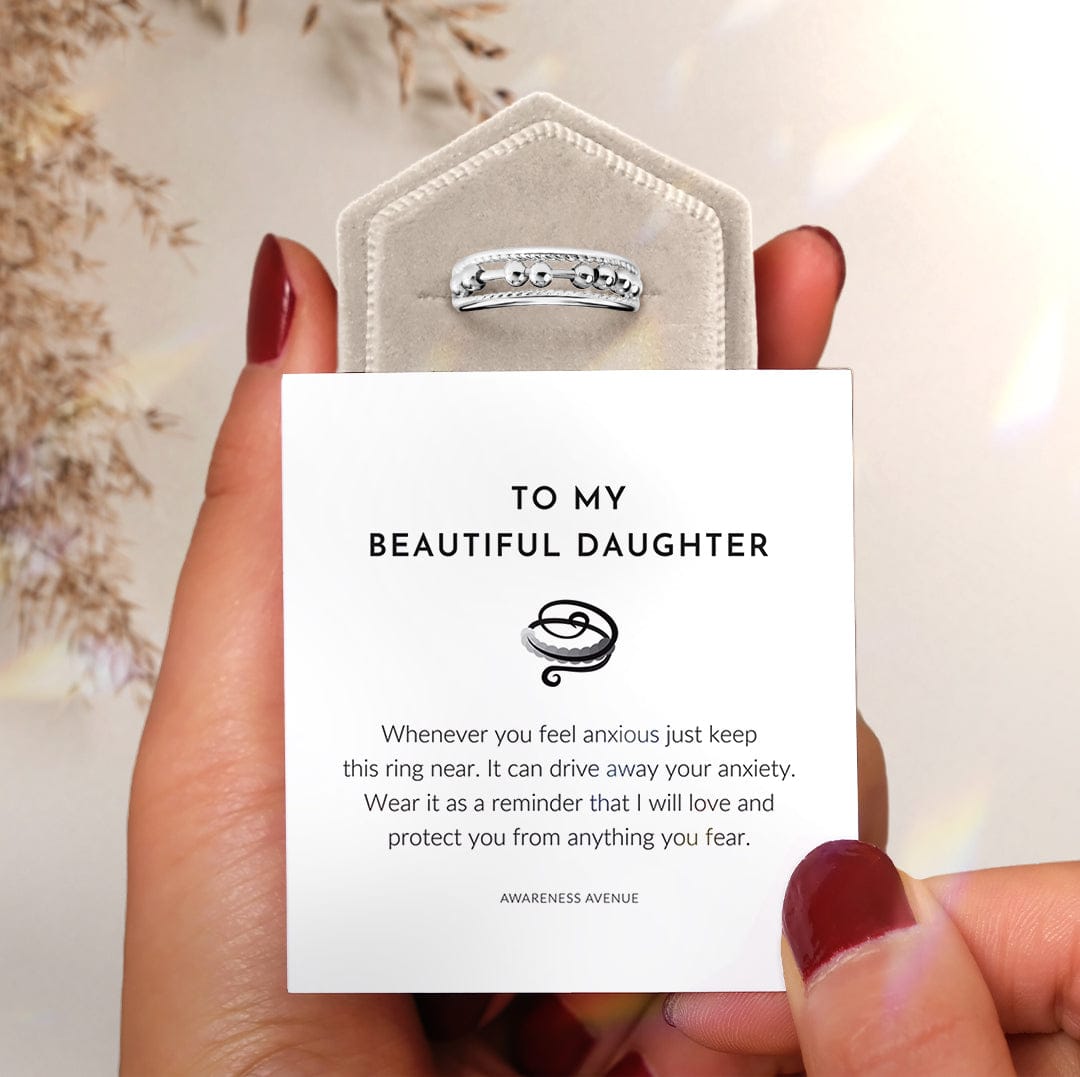 娘へ | 不安を解消 | S925 二連ビーズ フィジェットリング