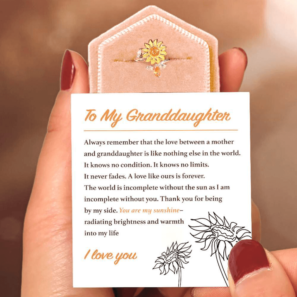 Daughter & Granddaughter | A Love Like Ours | Spinning Sunflower Ring-Awareness Avenue-gift: All,gift: Daughter,gift: Granddaughter,ring: All,ring: Daughter,ring: Granddaughter