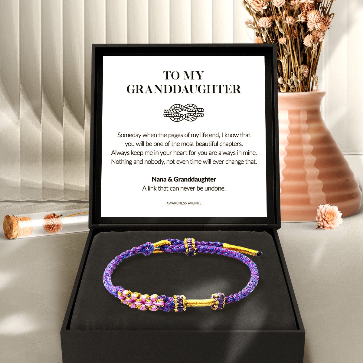 お孫さん | 決してほどけない絆 | 桃の花結びブレスレット