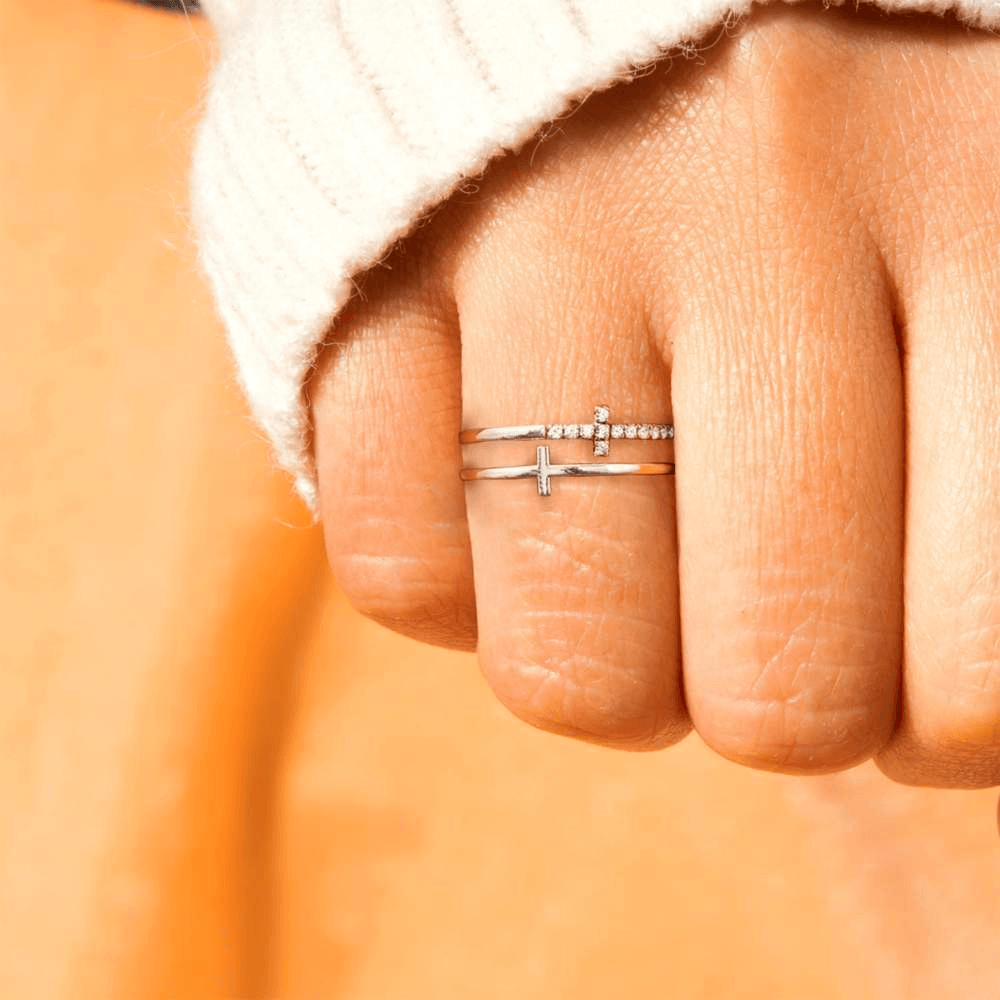To My Daughter | Pray | Twin Band Cross Ring-Awareness Avenue-Cross,gift: All,gift: Daughter,jewellery,Jewelry,Pray,Ring,ring: All,ring: Daughter