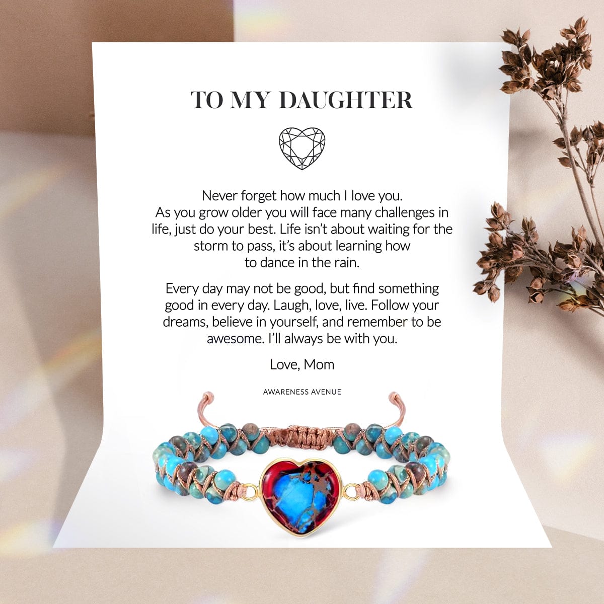 娘へ | 永遠に愛してる | ジャスパーハートブレスレット