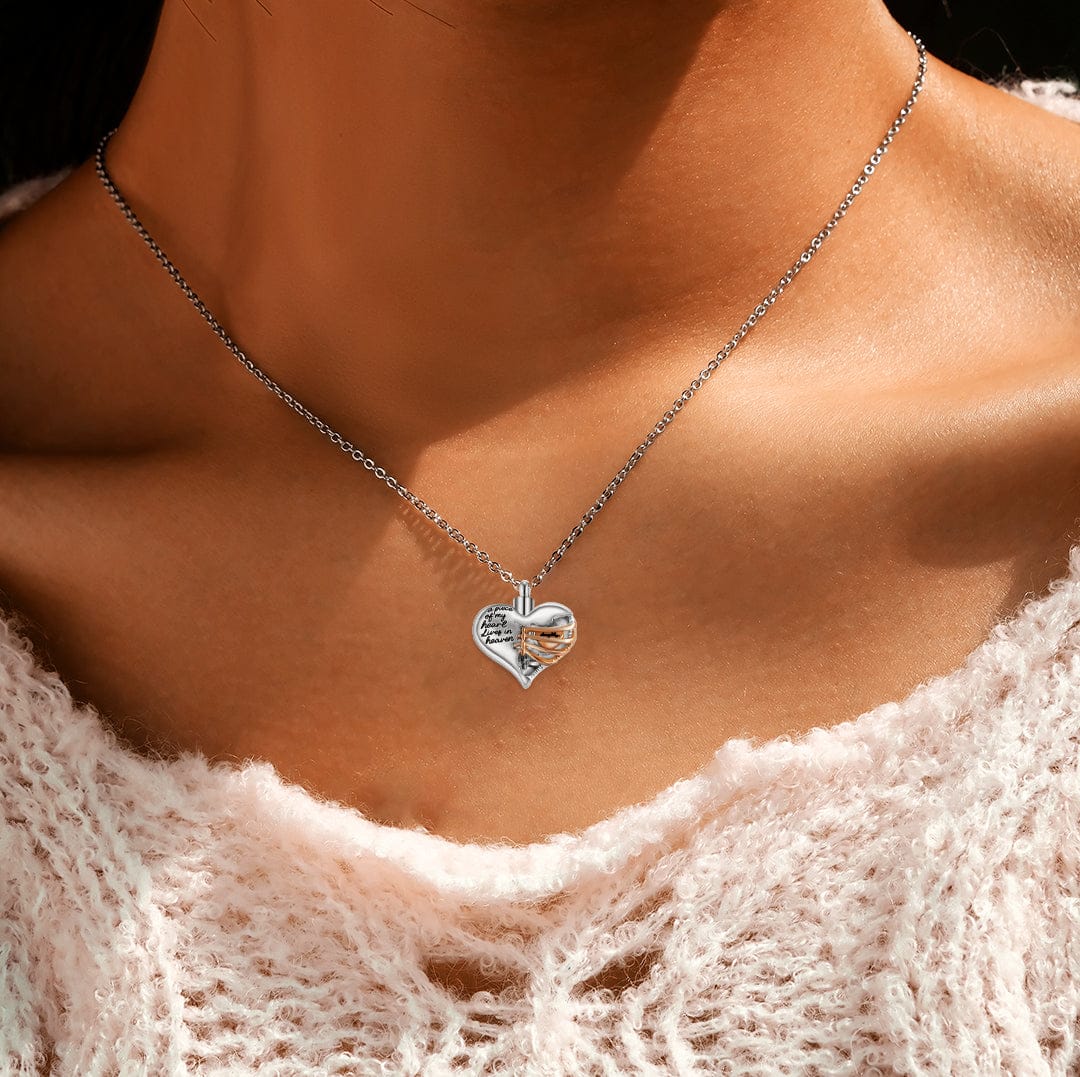 私の心の一部は天国に | 遺骨入れ ハート ネックレス