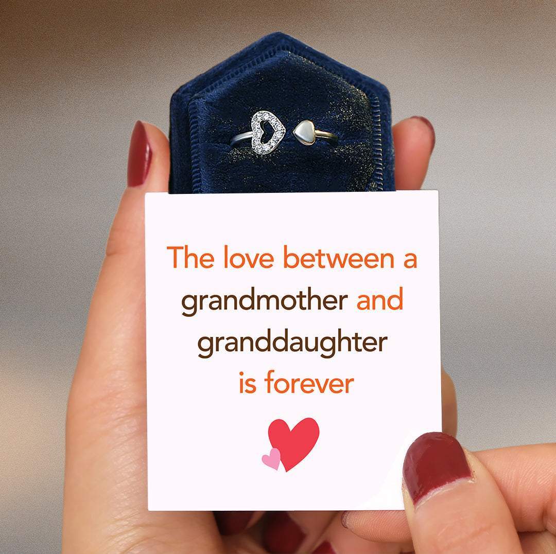 Grandmother & Granddaughter | 925 Sterling Silver Forever Ring-Awareness Avenue-gift: All,gift: Granddaughter,Ring,ring: All,ring: Granddaughter,ring: Grandmother