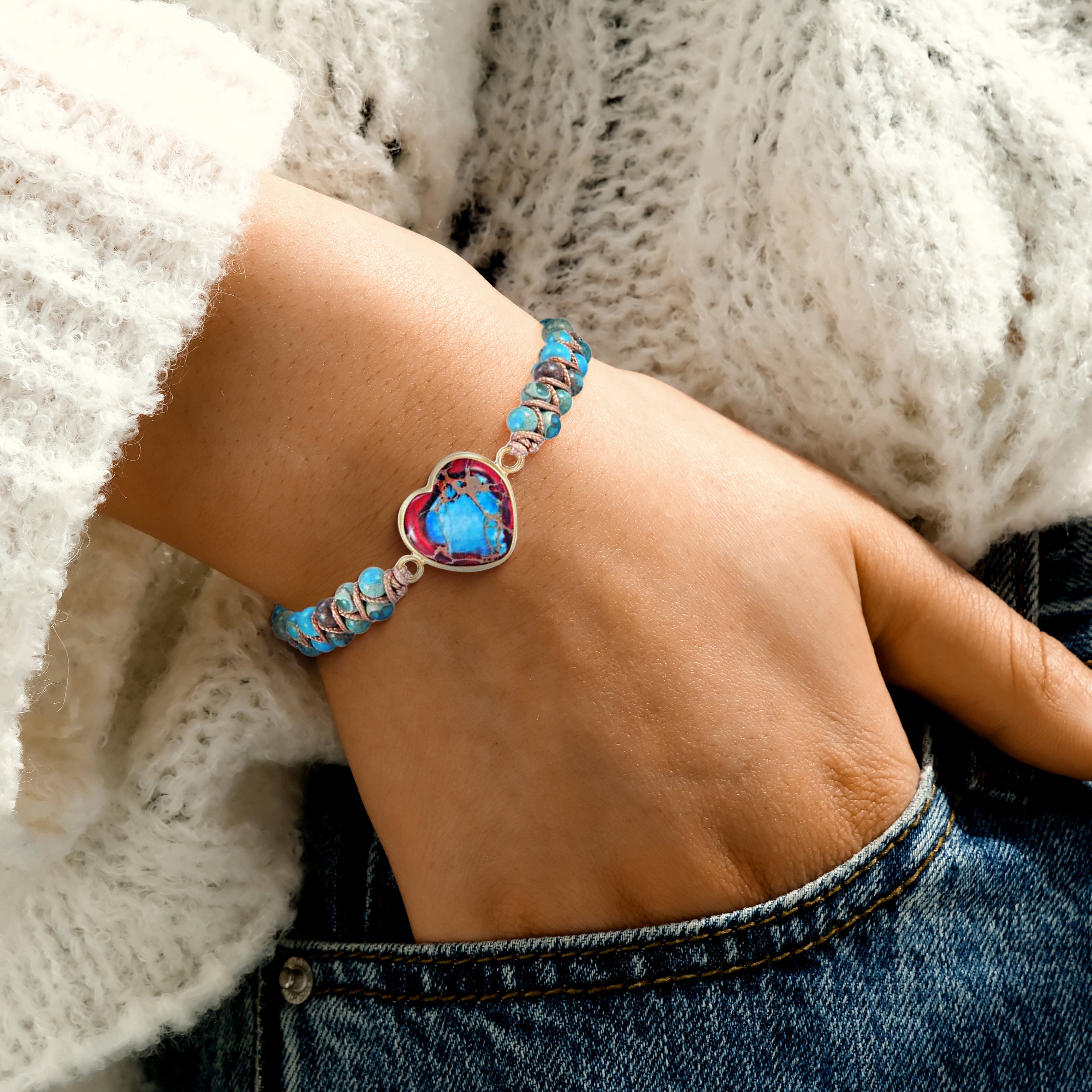 娘へ | 永遠に愛してる | ジャスパーハートブレスレット