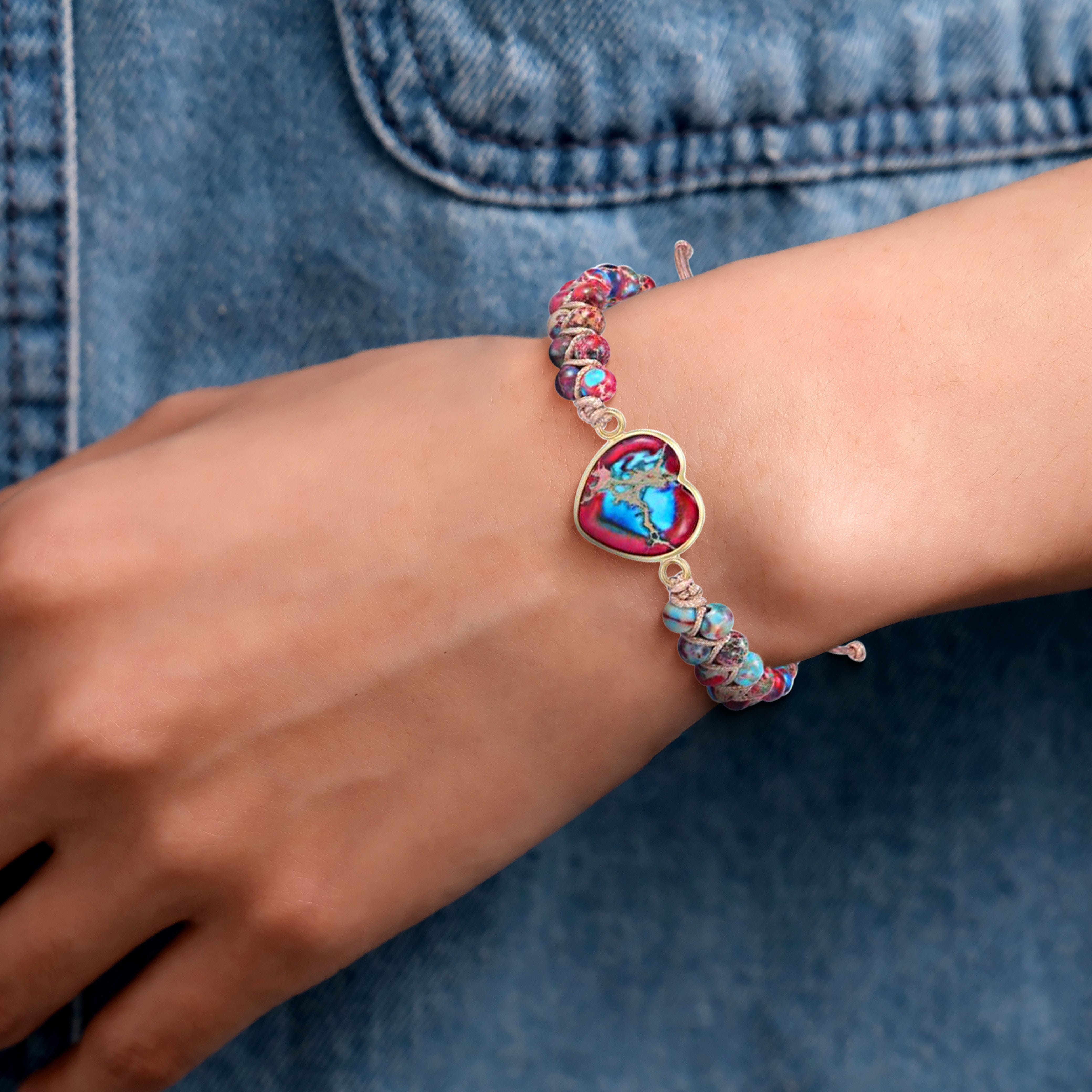 娘へ | 永遠に愛してる | ジャスパーハートブレスレット