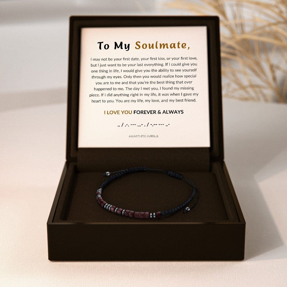 To My Soulmate | I love you | Morse Code Bracelet