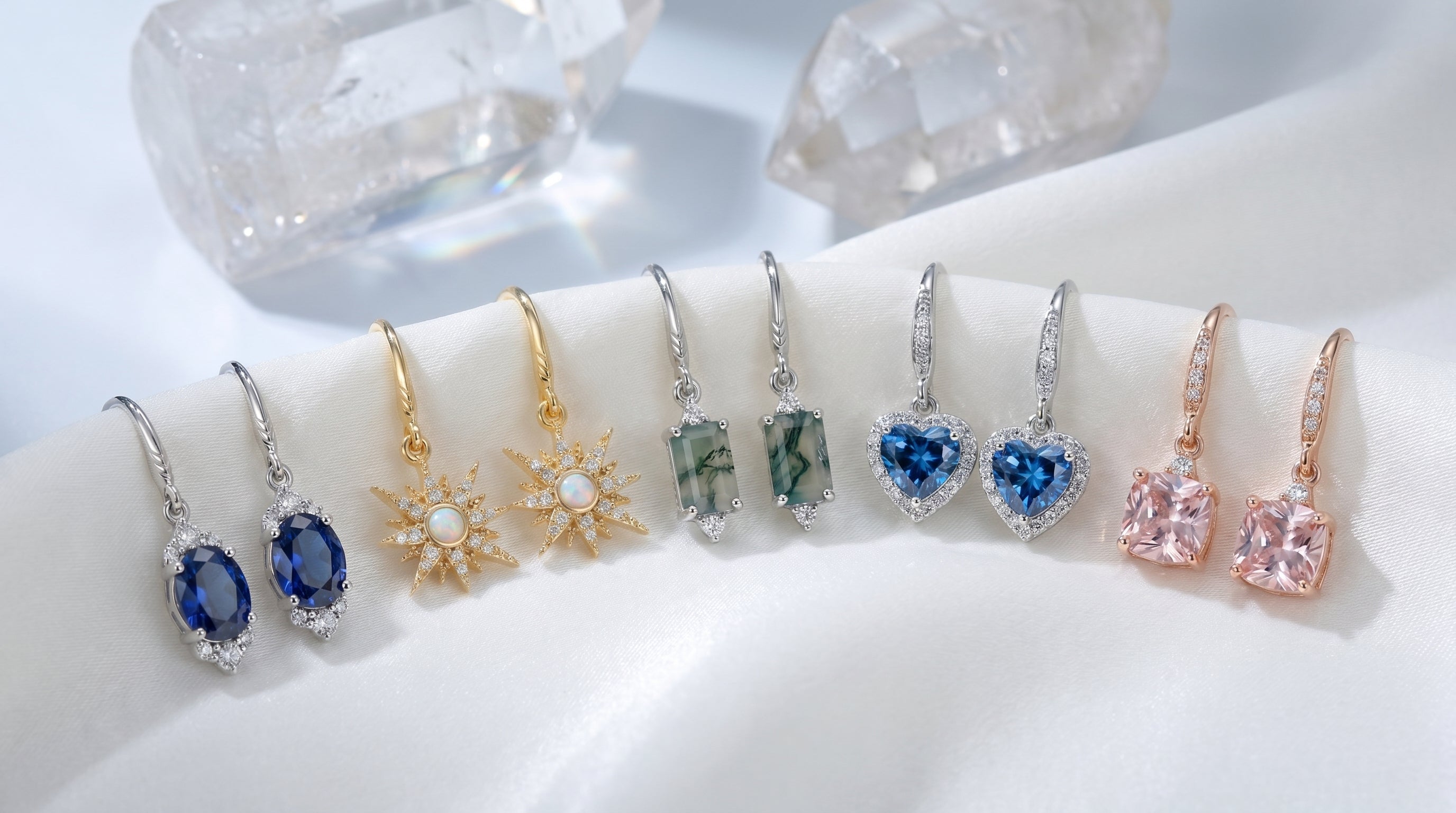 2 carat moissanite earrings - hero image