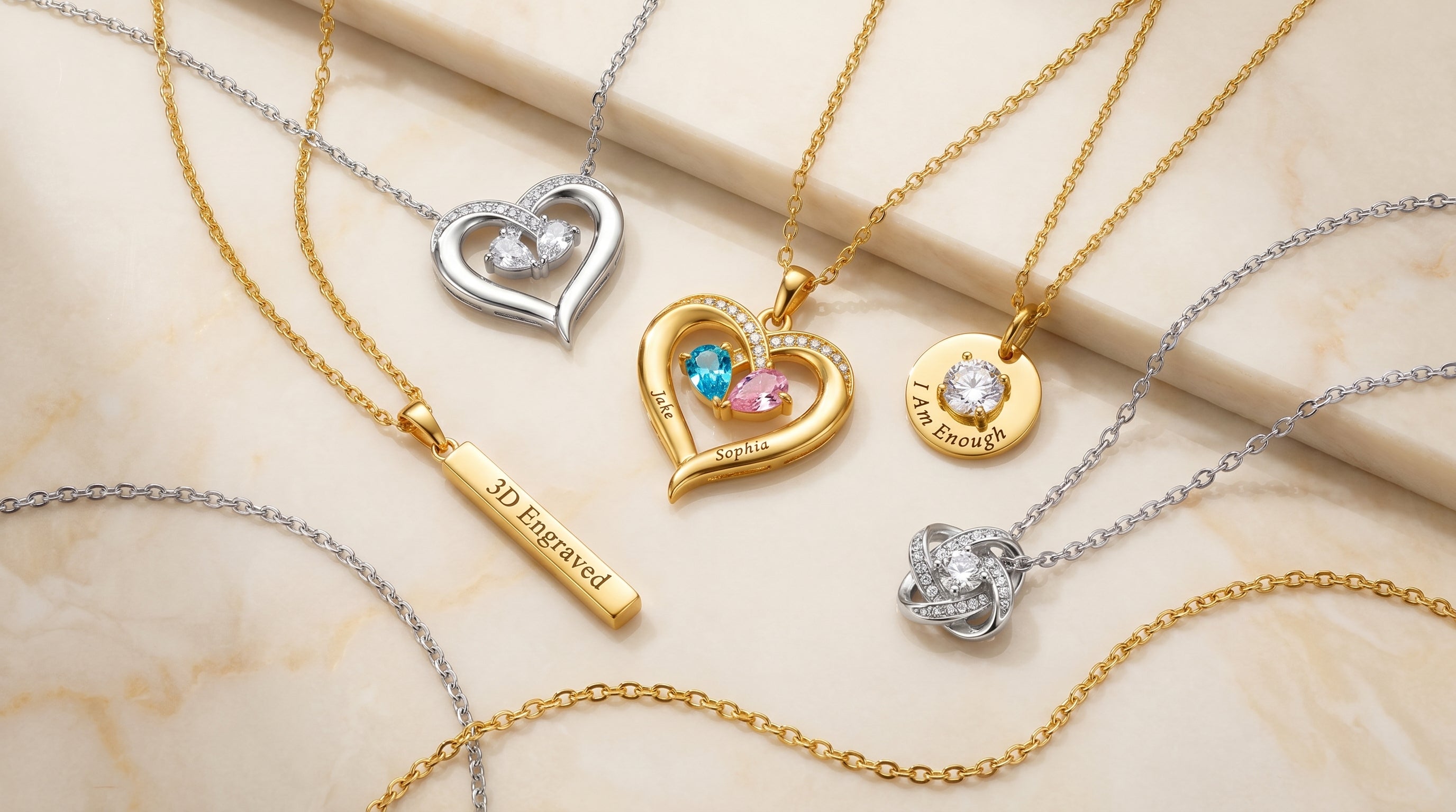 birthstone necklace charms - hero image