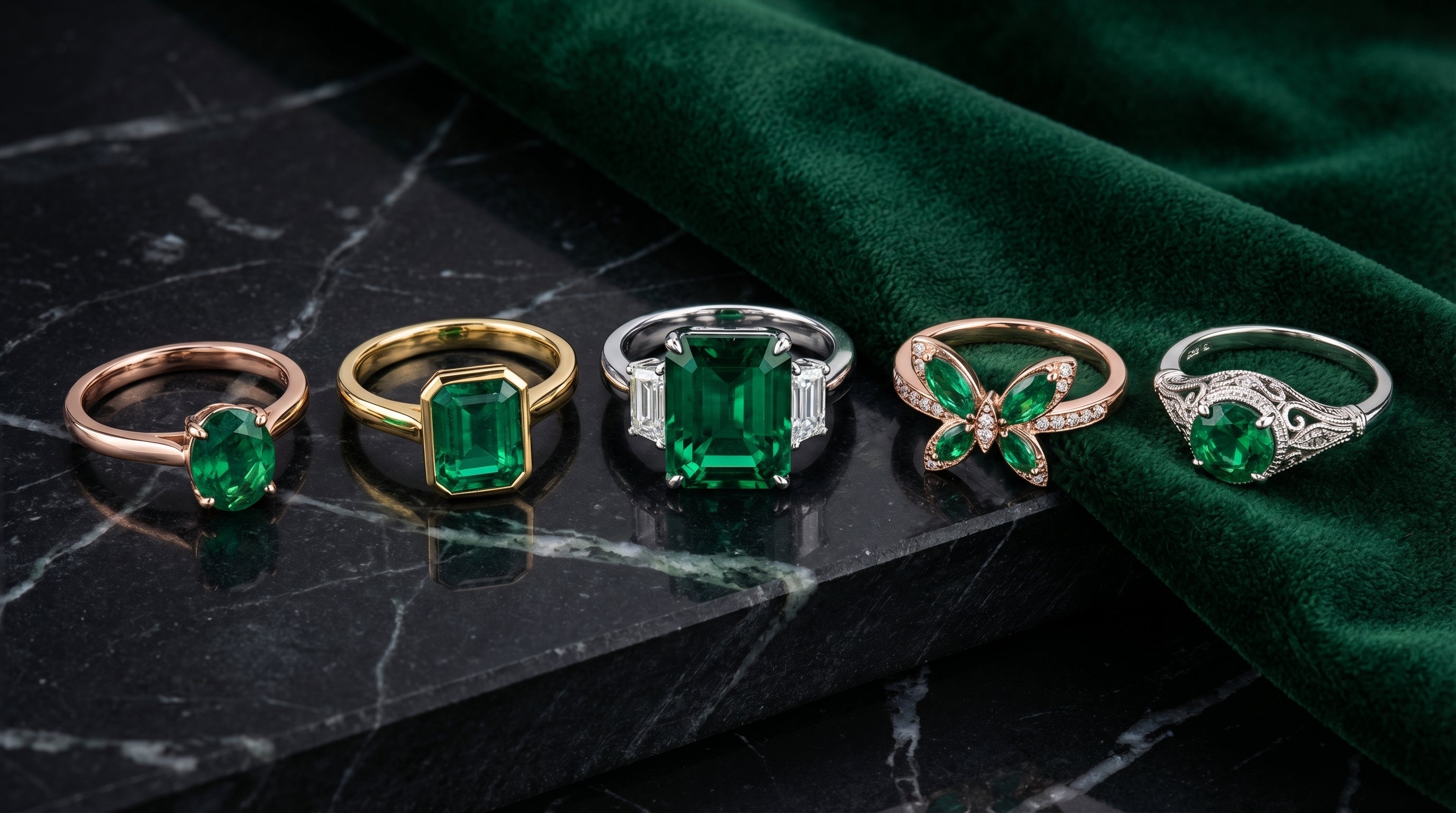 colombian emerald engagement rings - hero image