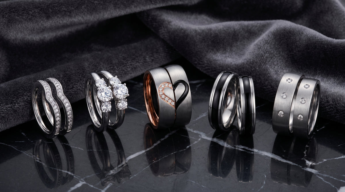 couples ring set editorial image