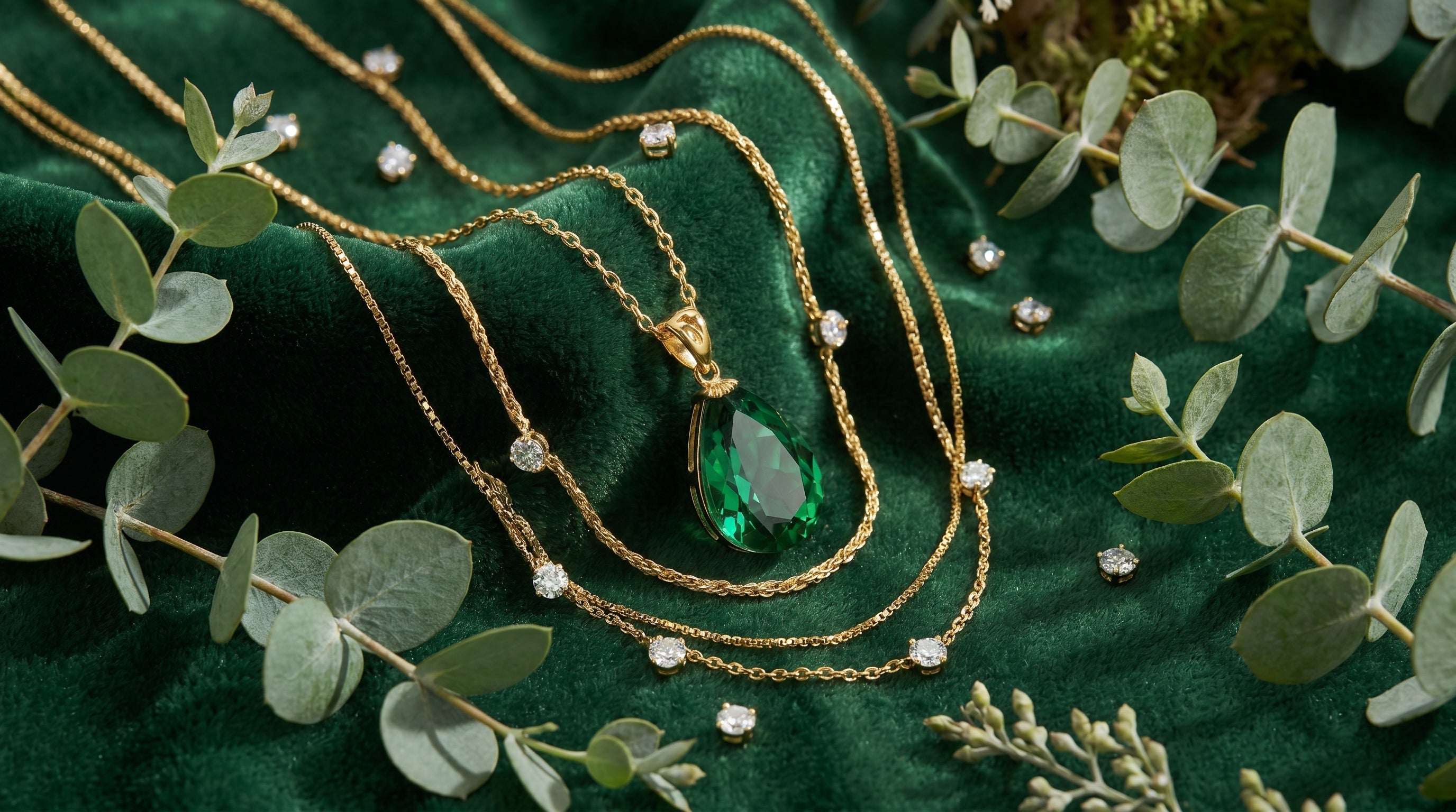 gold emerald pendant - hero image