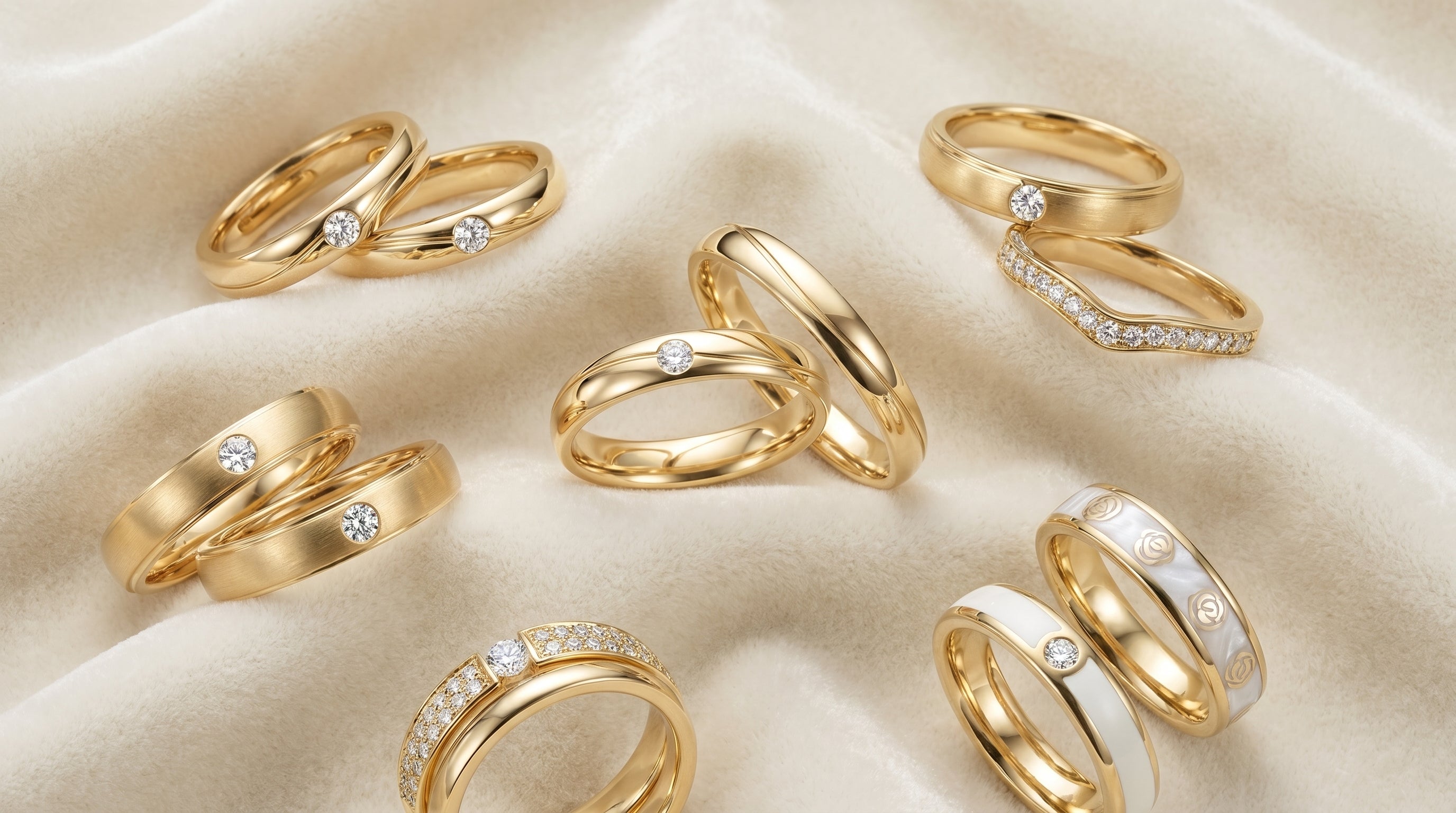 gold wedding ring sets his and hers - hero image