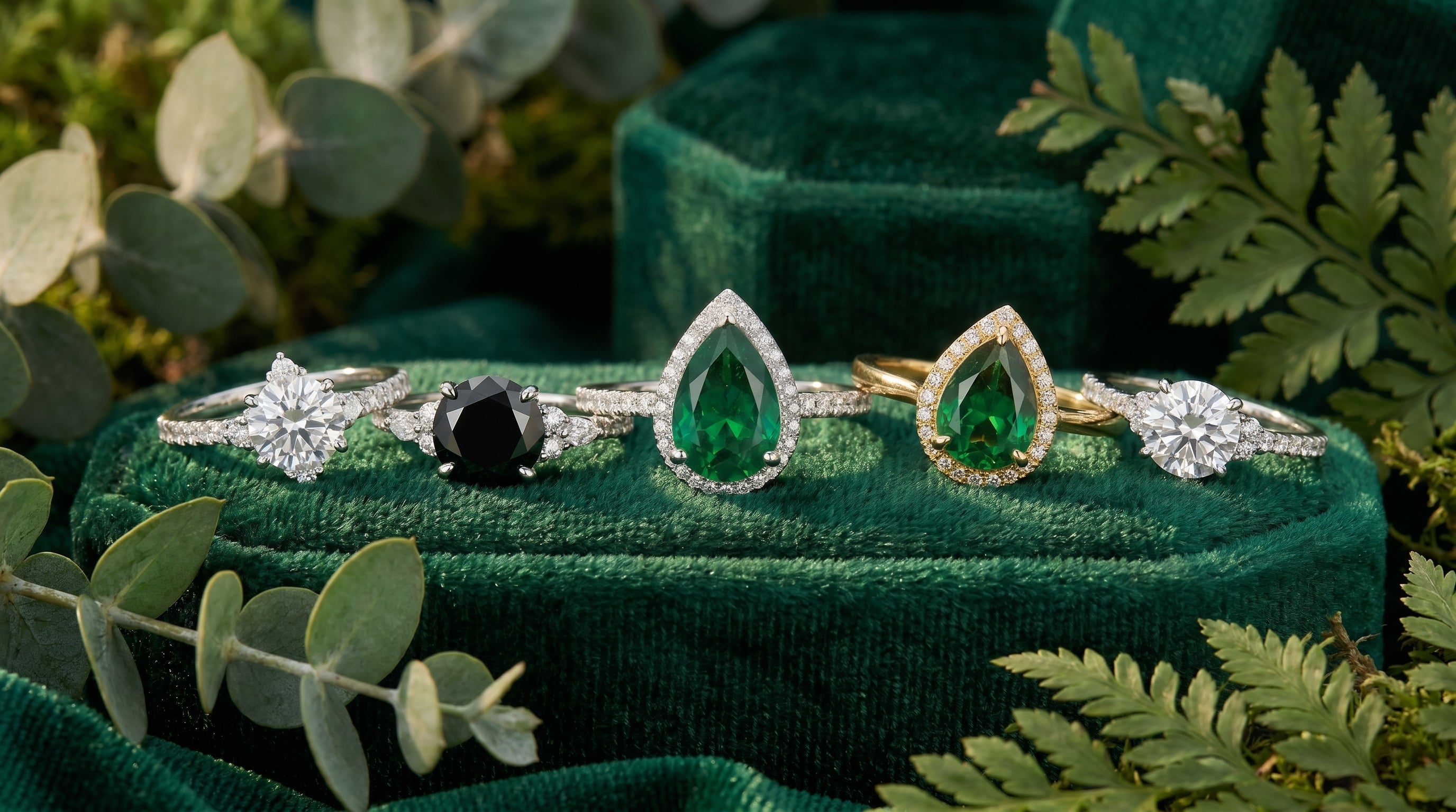 green emerald engagement ring - hero image