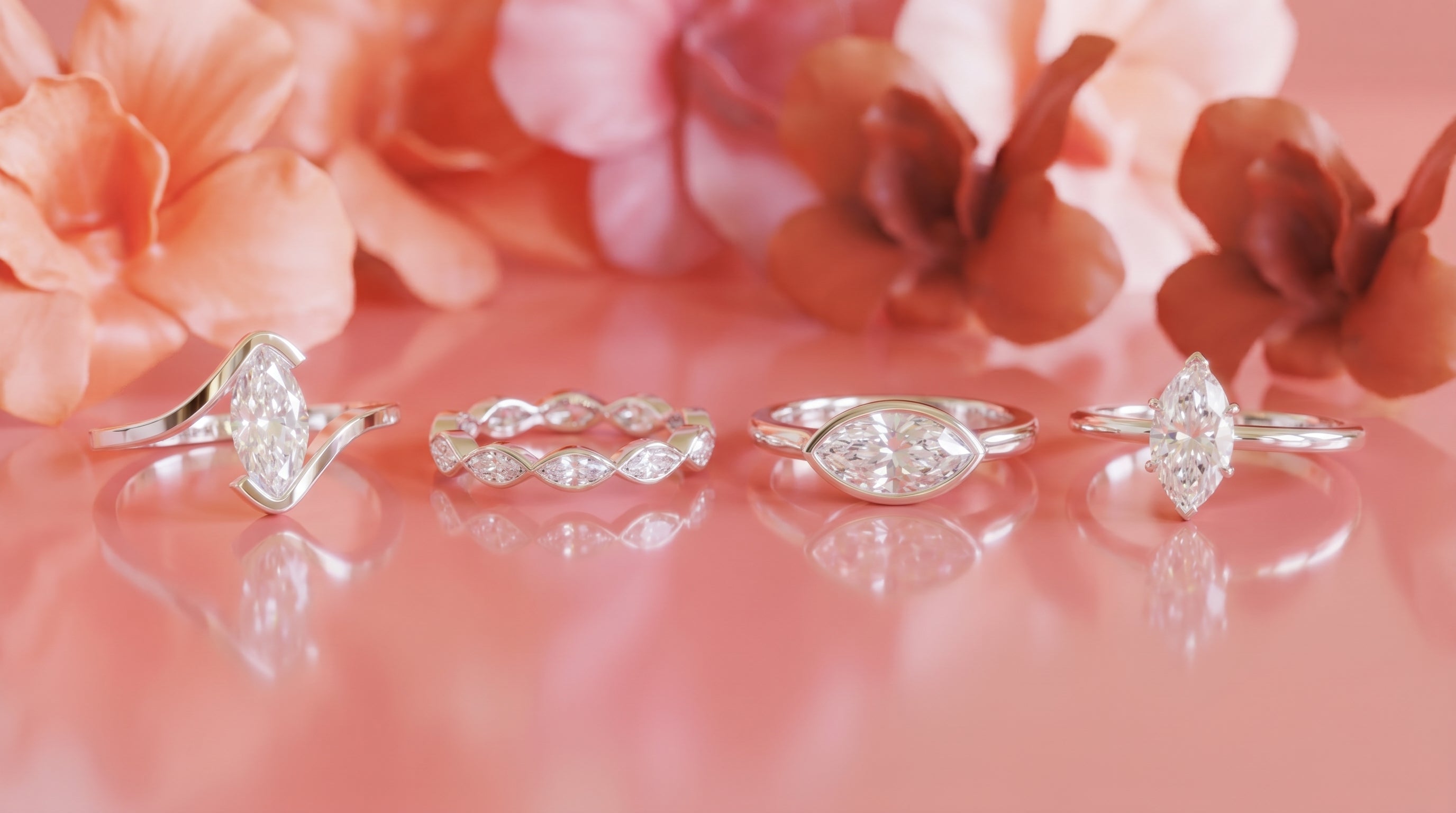marquise engagement ring moissanite - hero image
