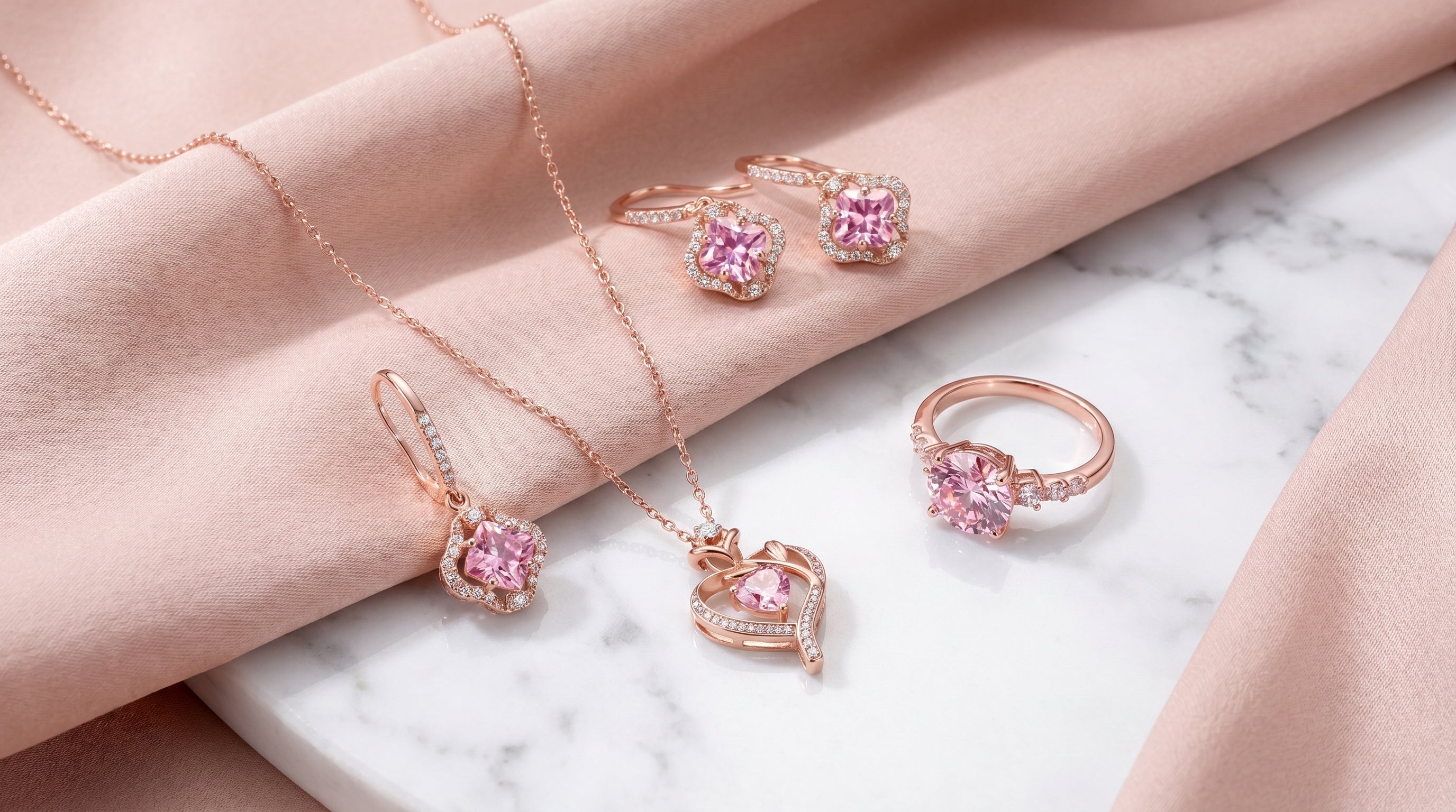 matching earrings and necklace set - hero image