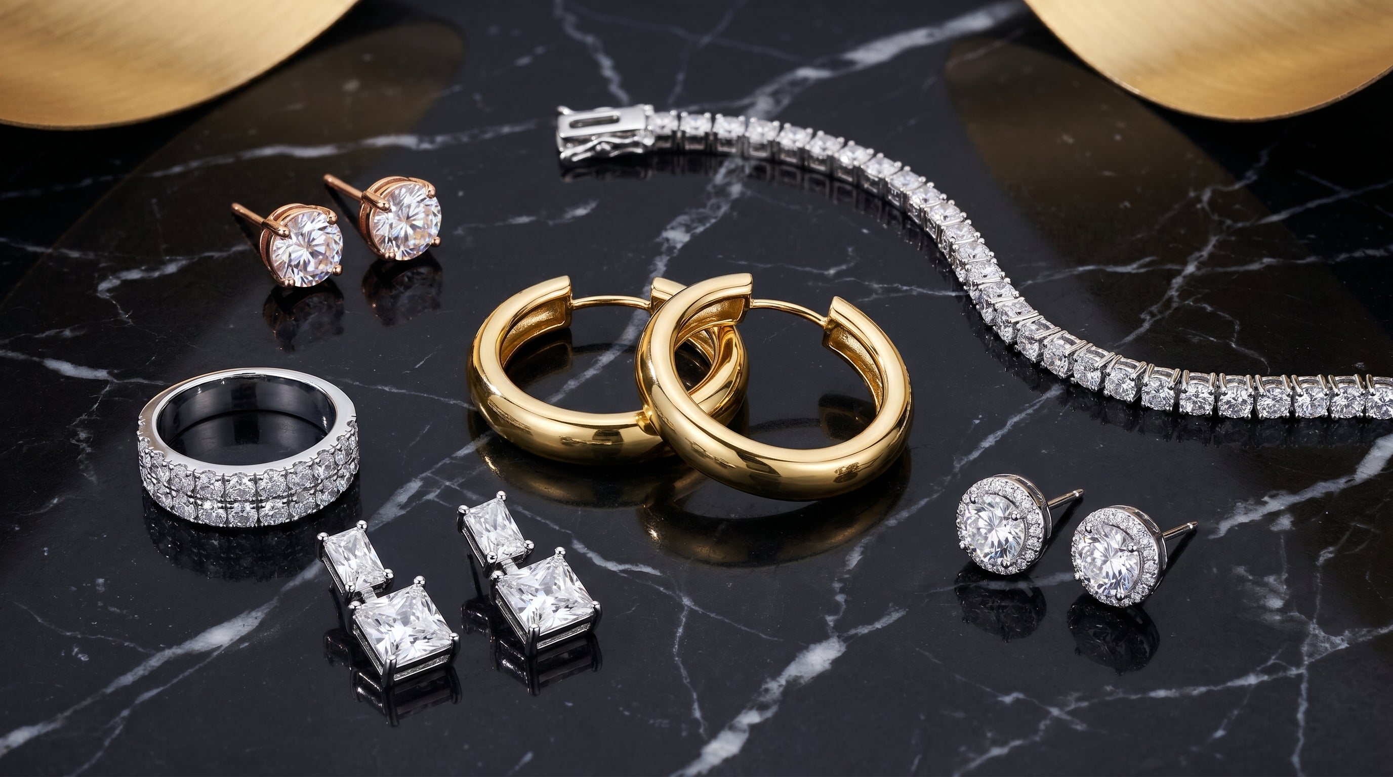 men's gold hoop earrings 14k - hero image