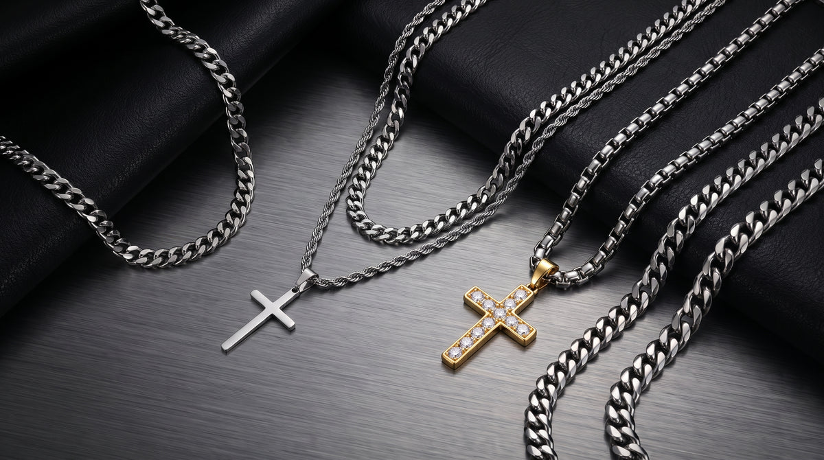 men's necklace styles editorial image