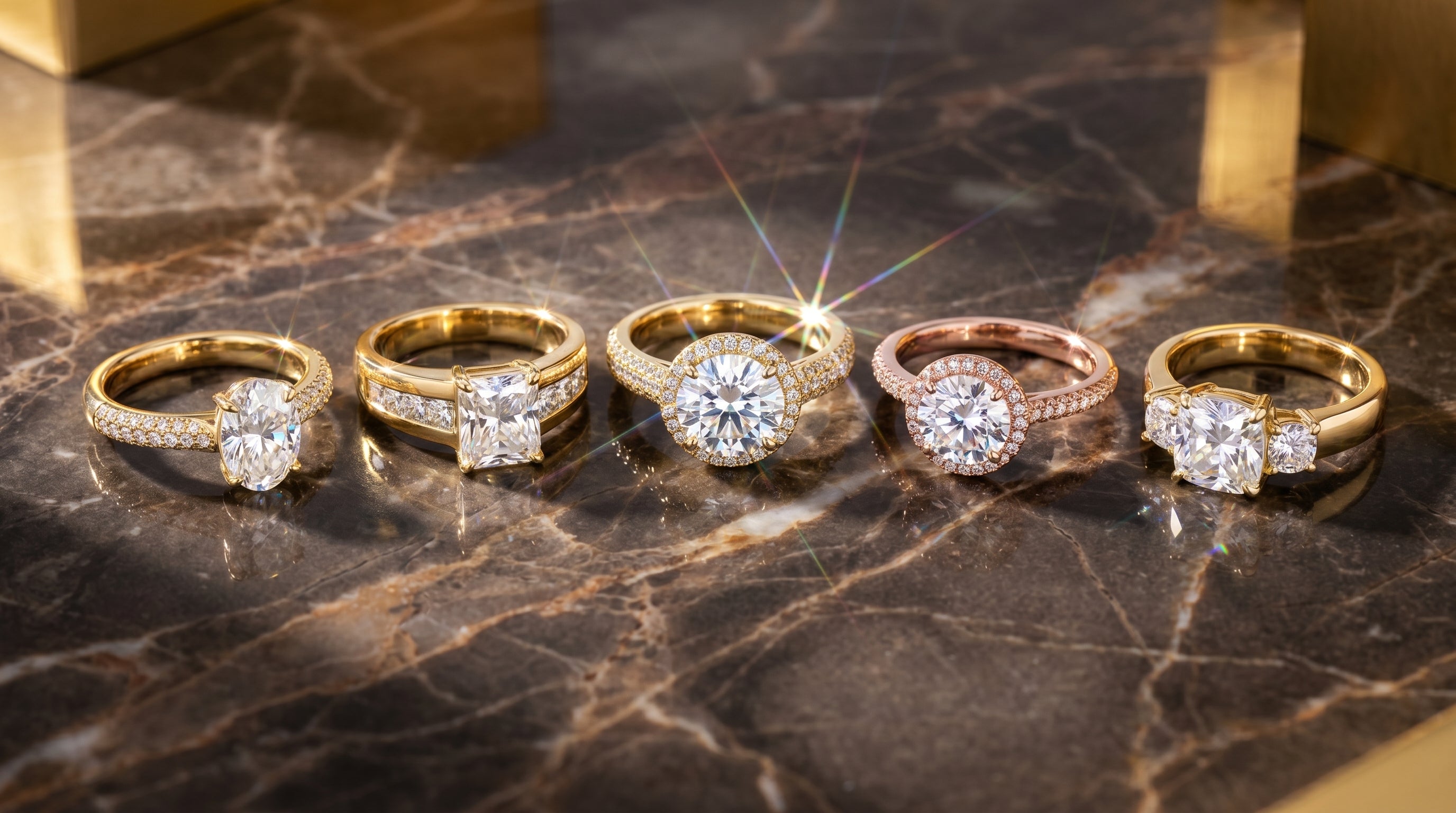 moissanite men's rings gold - hero image