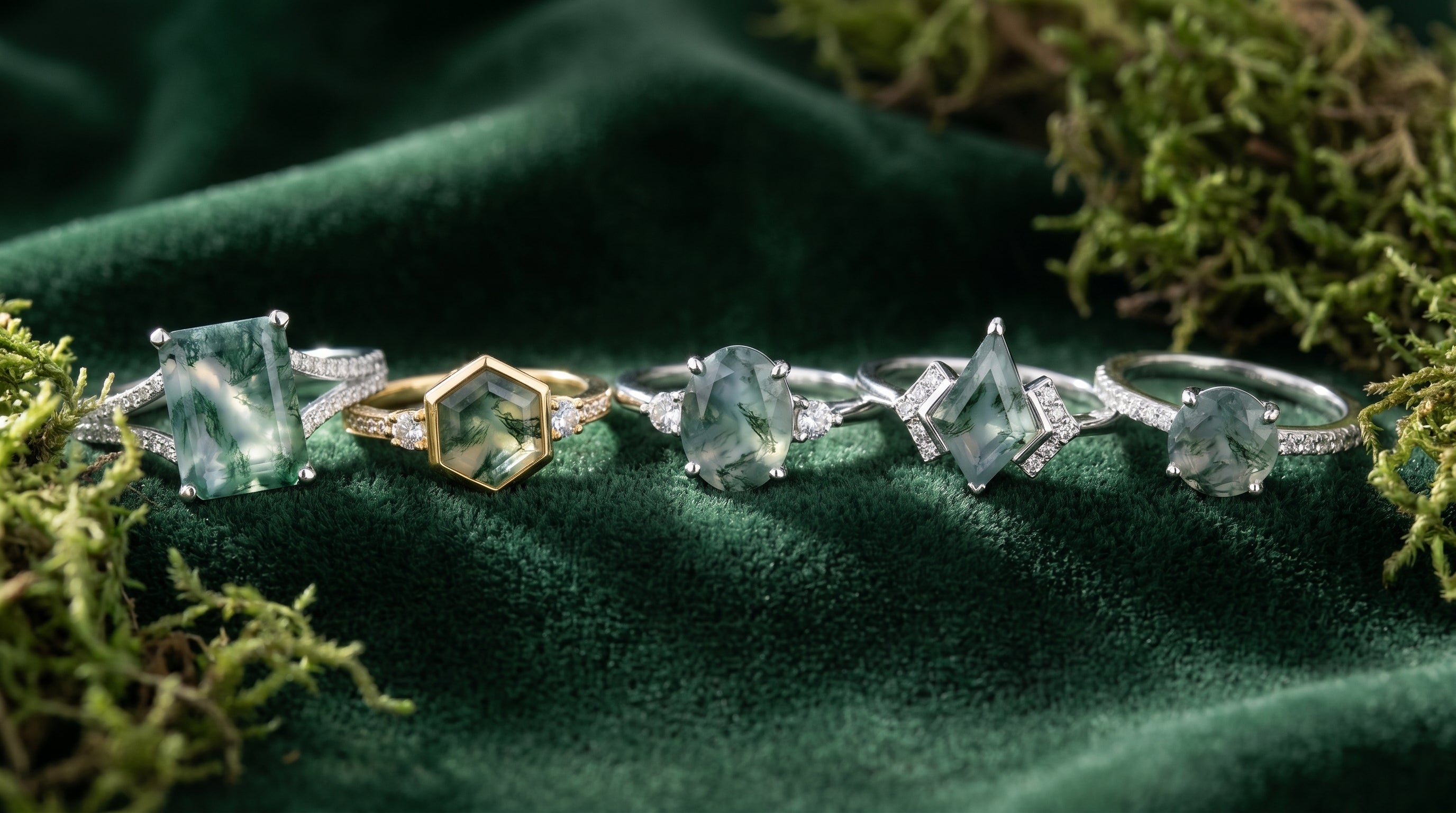 moss agate promise ring - hero image