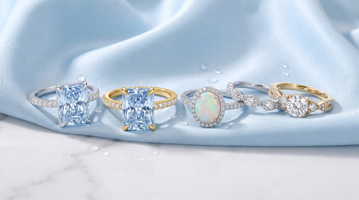 sapphire rings engagement editorial image
