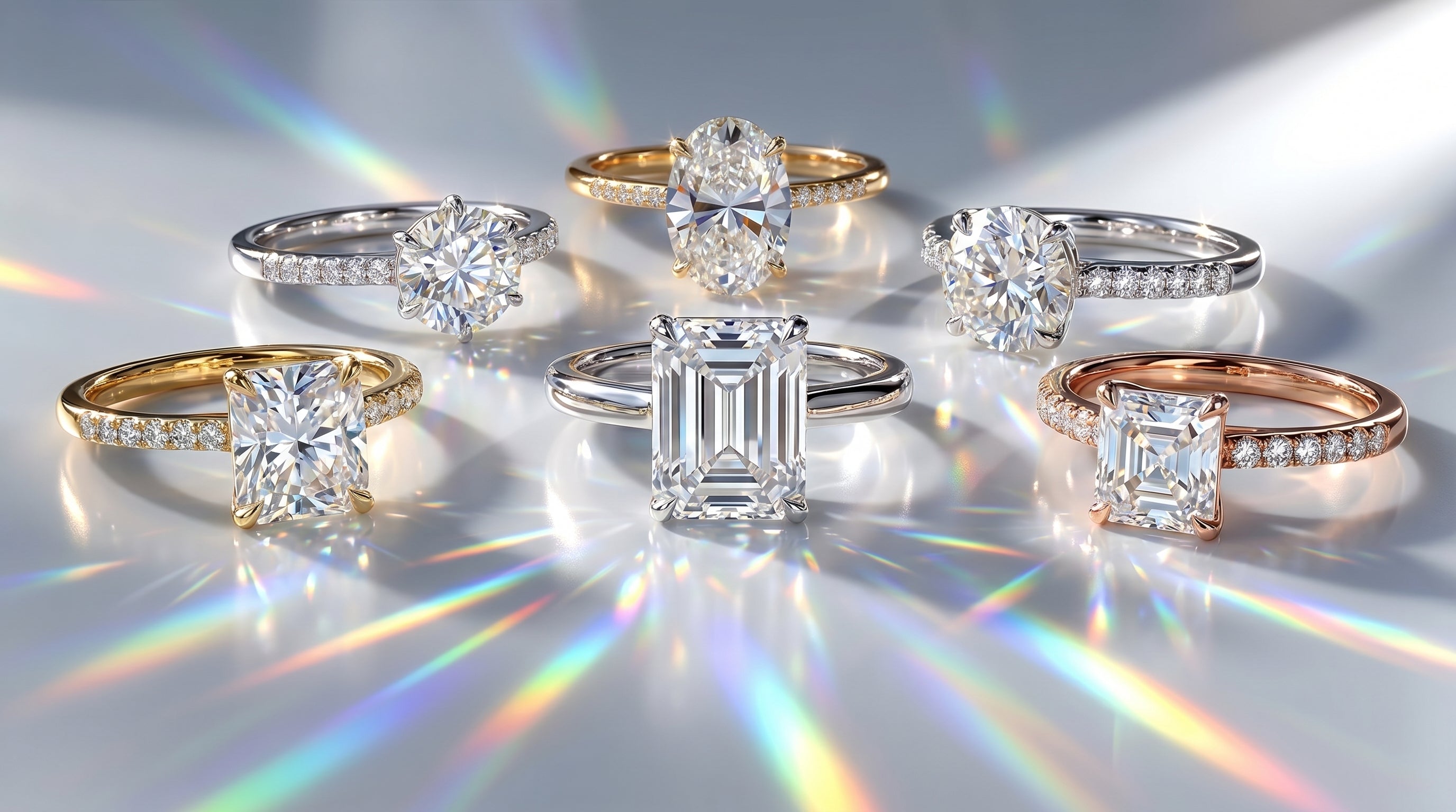 white gold emerald cut ring - hero image