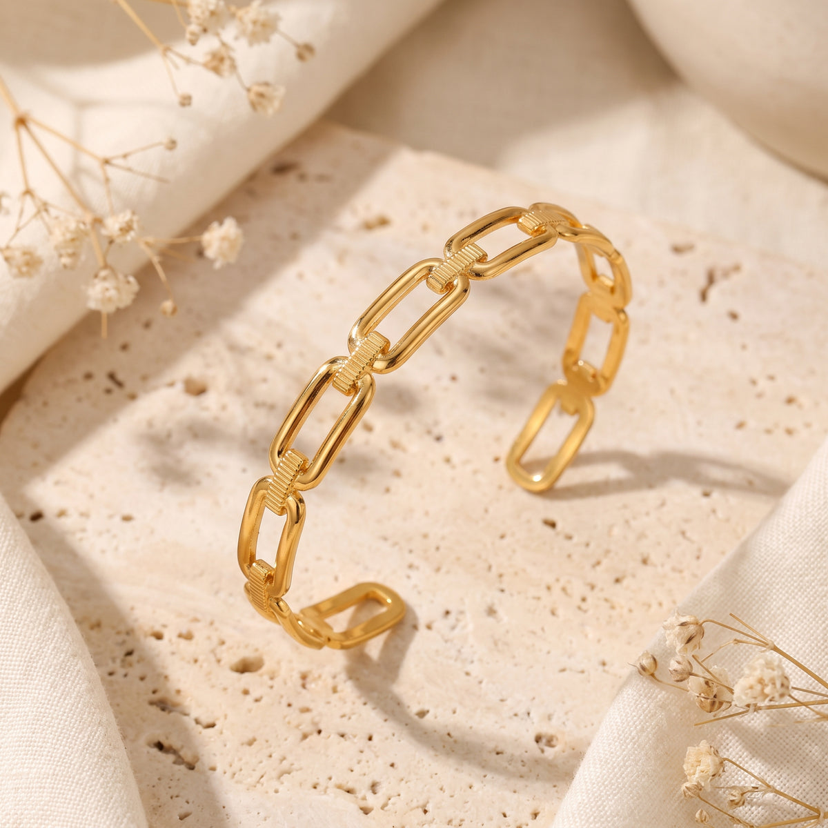 The Textured Link Cuff Bracelet