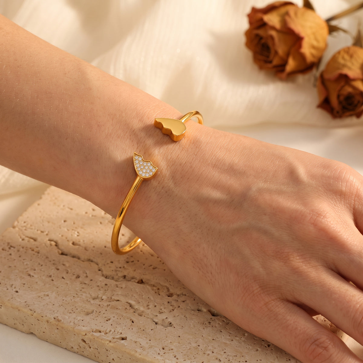 The Split Heart Cuff Bracelet