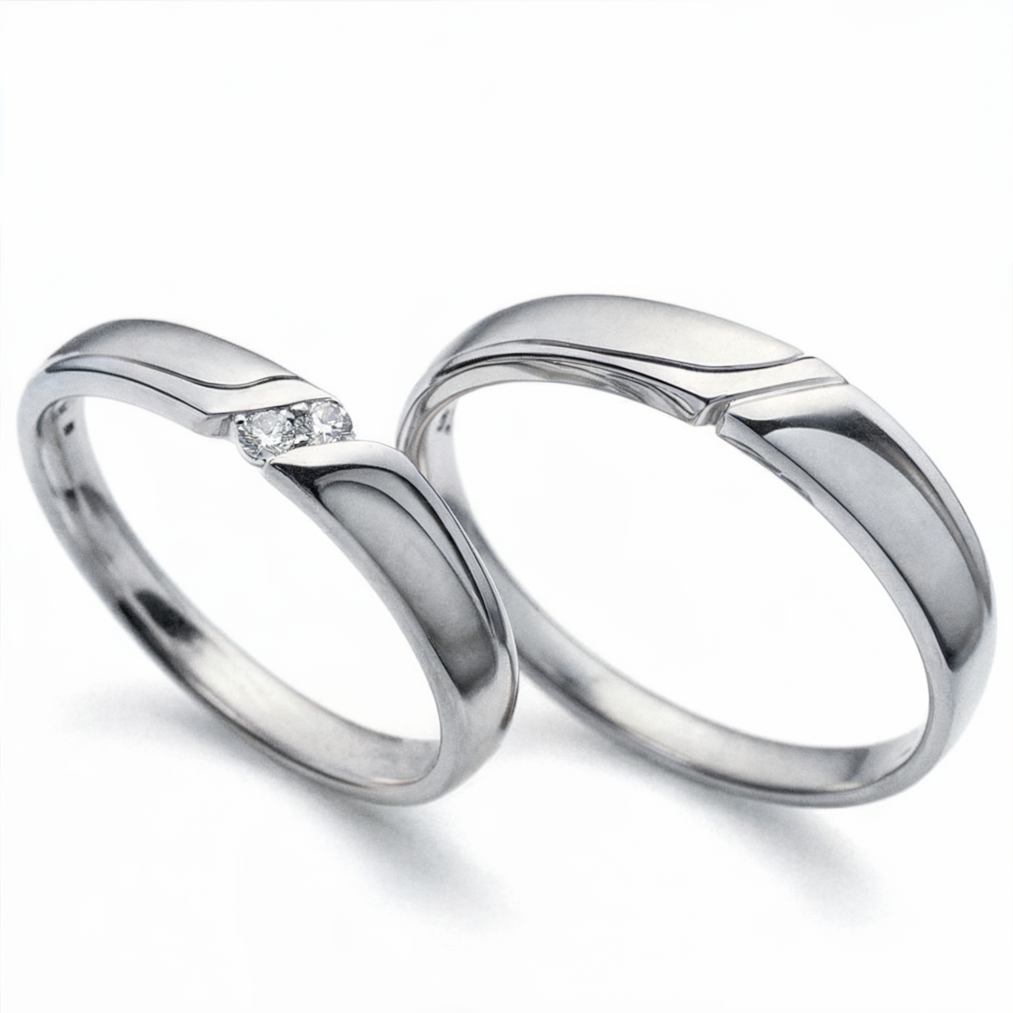 The Wave-Groove Couples Rings - View 2