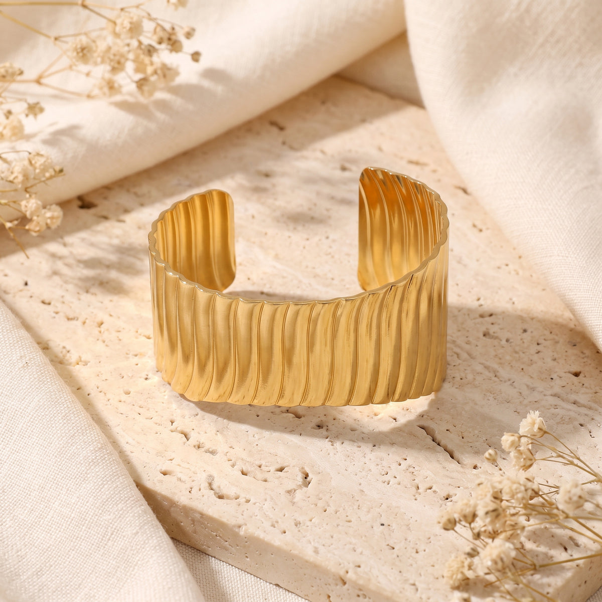 The Corrugated Wave Cuff Bracelet
