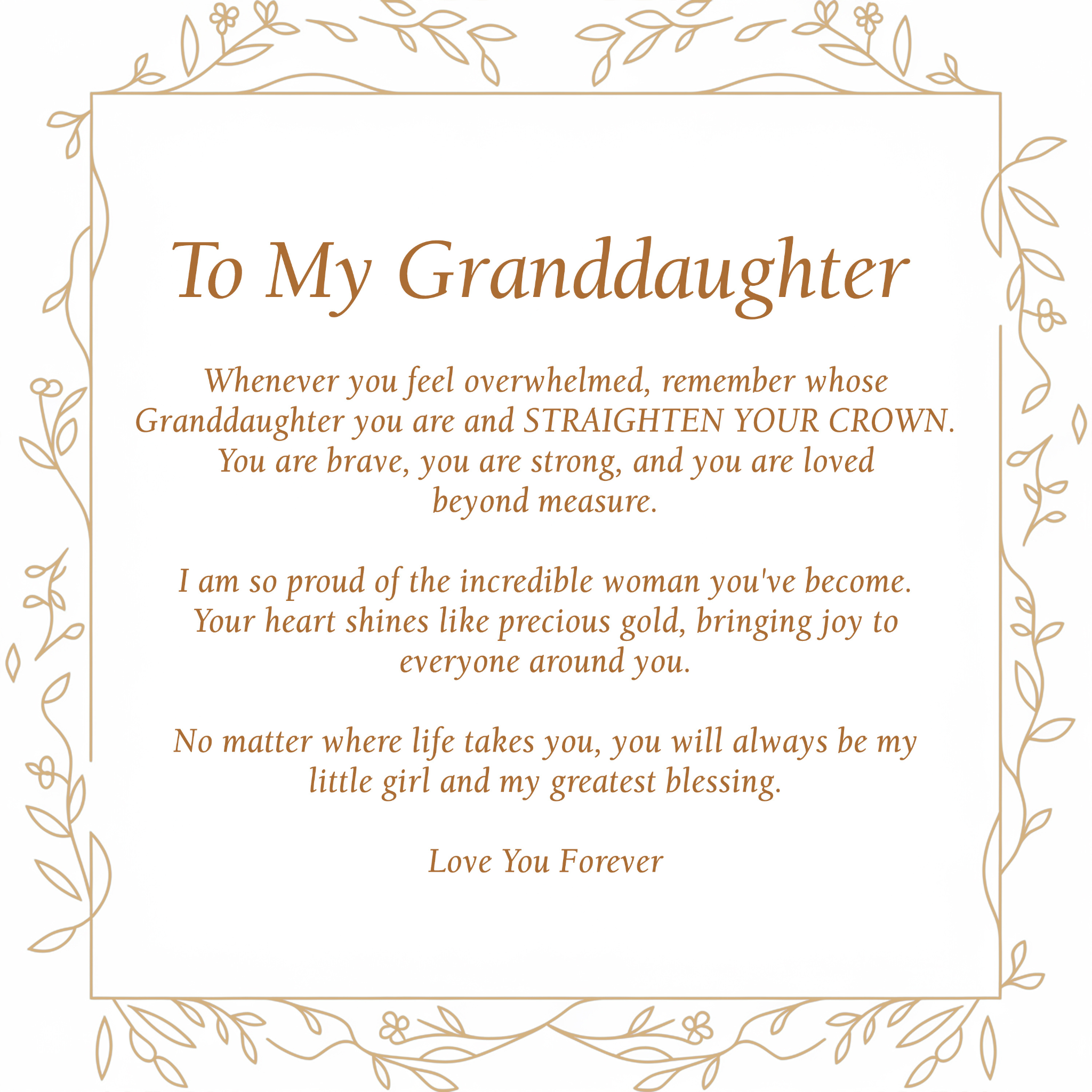 To My Granddaughter - Gold - View 4