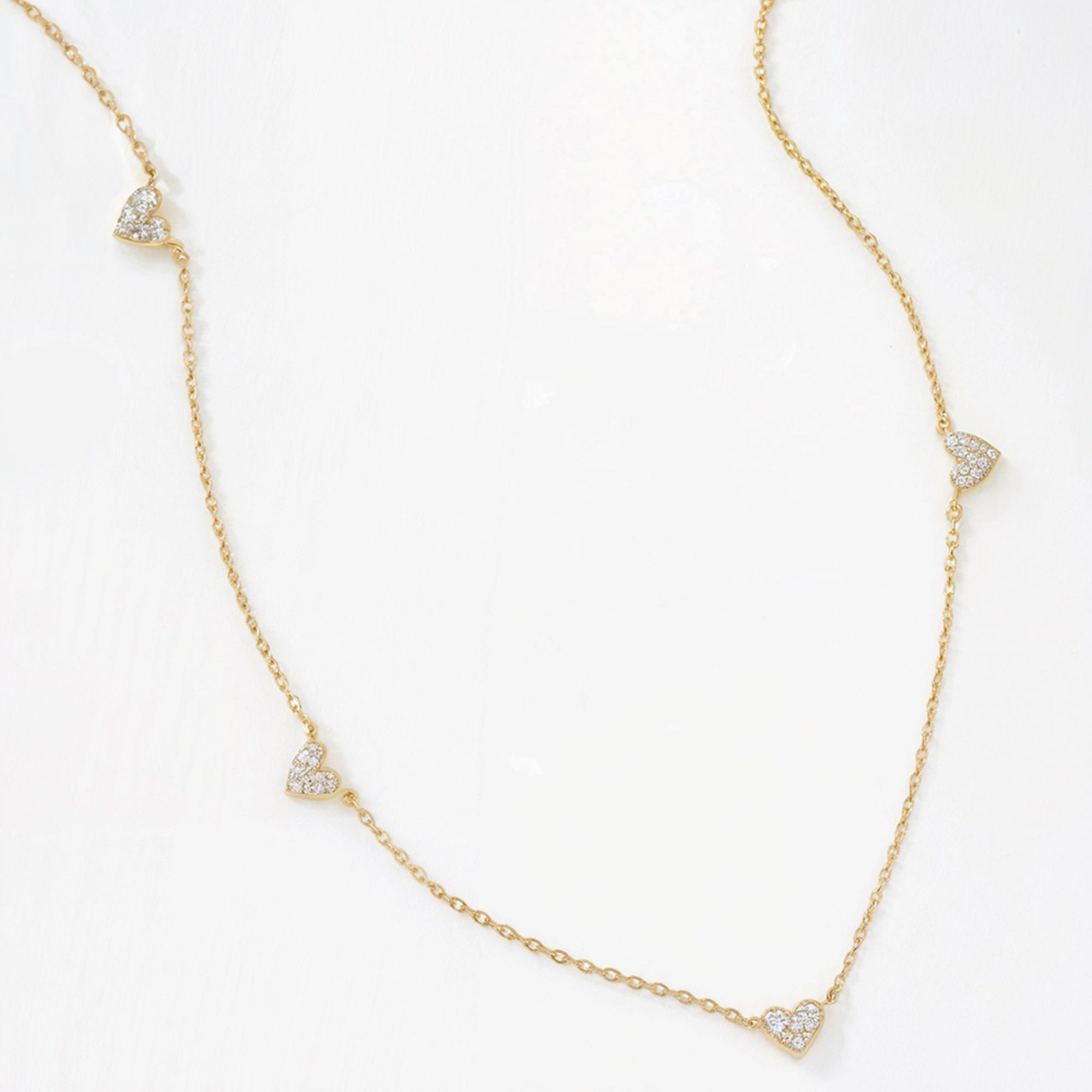 14K and 18K solid gold mini heart chain necklace.