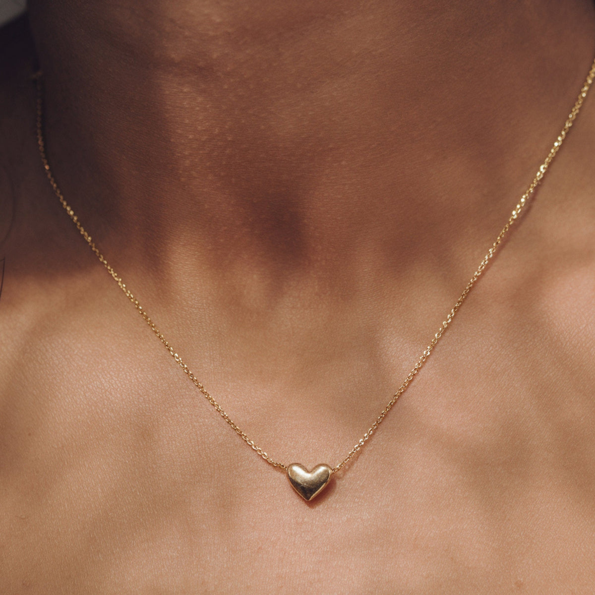 14K or 18K solid gold heart pendant necklace.