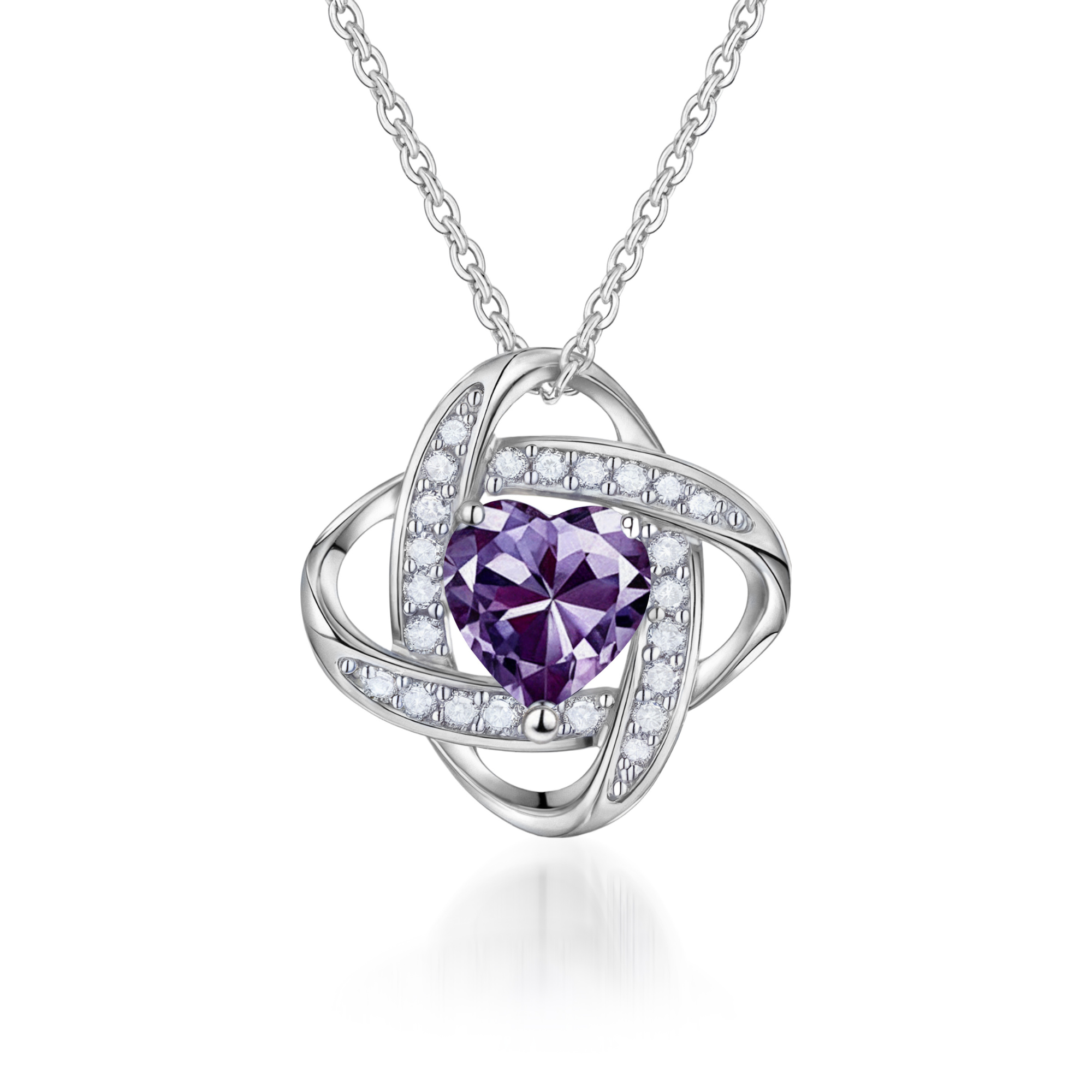 Collier Nœud d'Amour & Pierre de Naissance