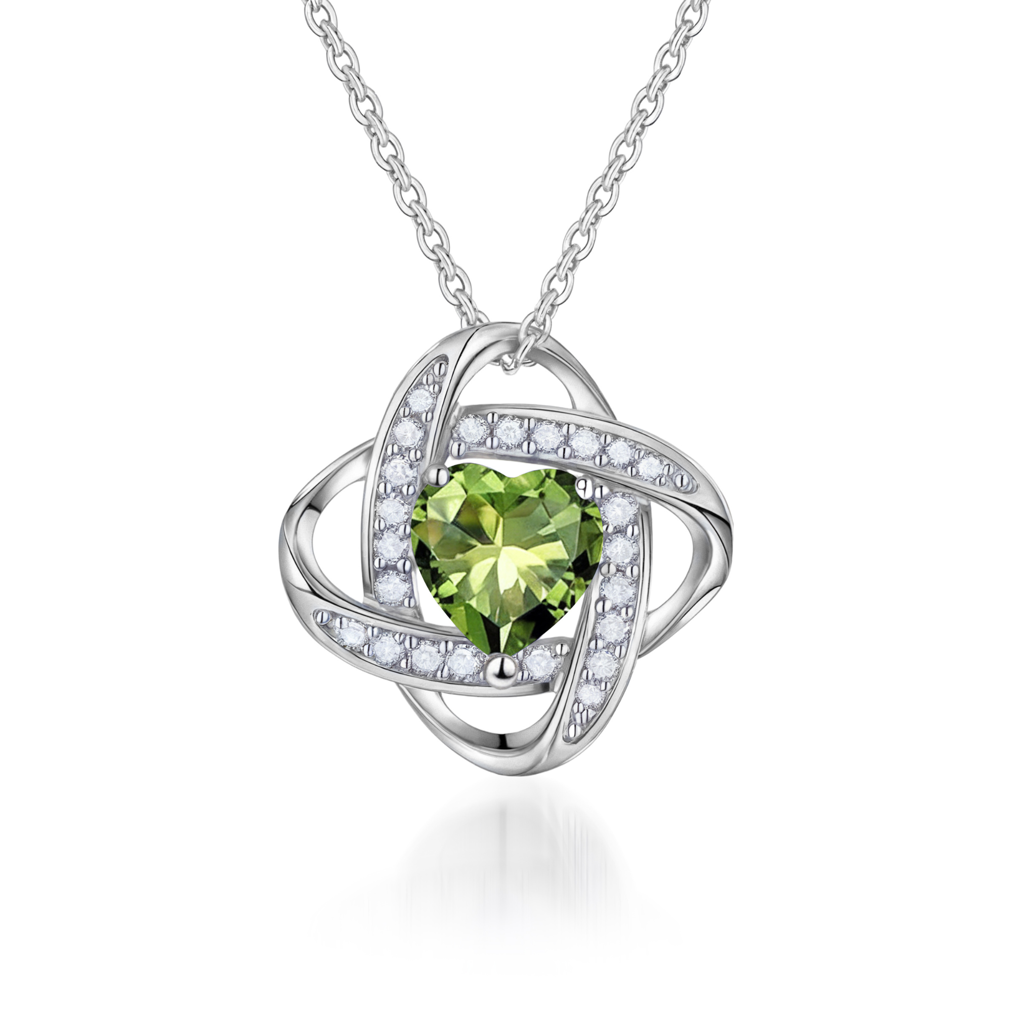 Collier Nœud d'Amour & Pierre de Naissance