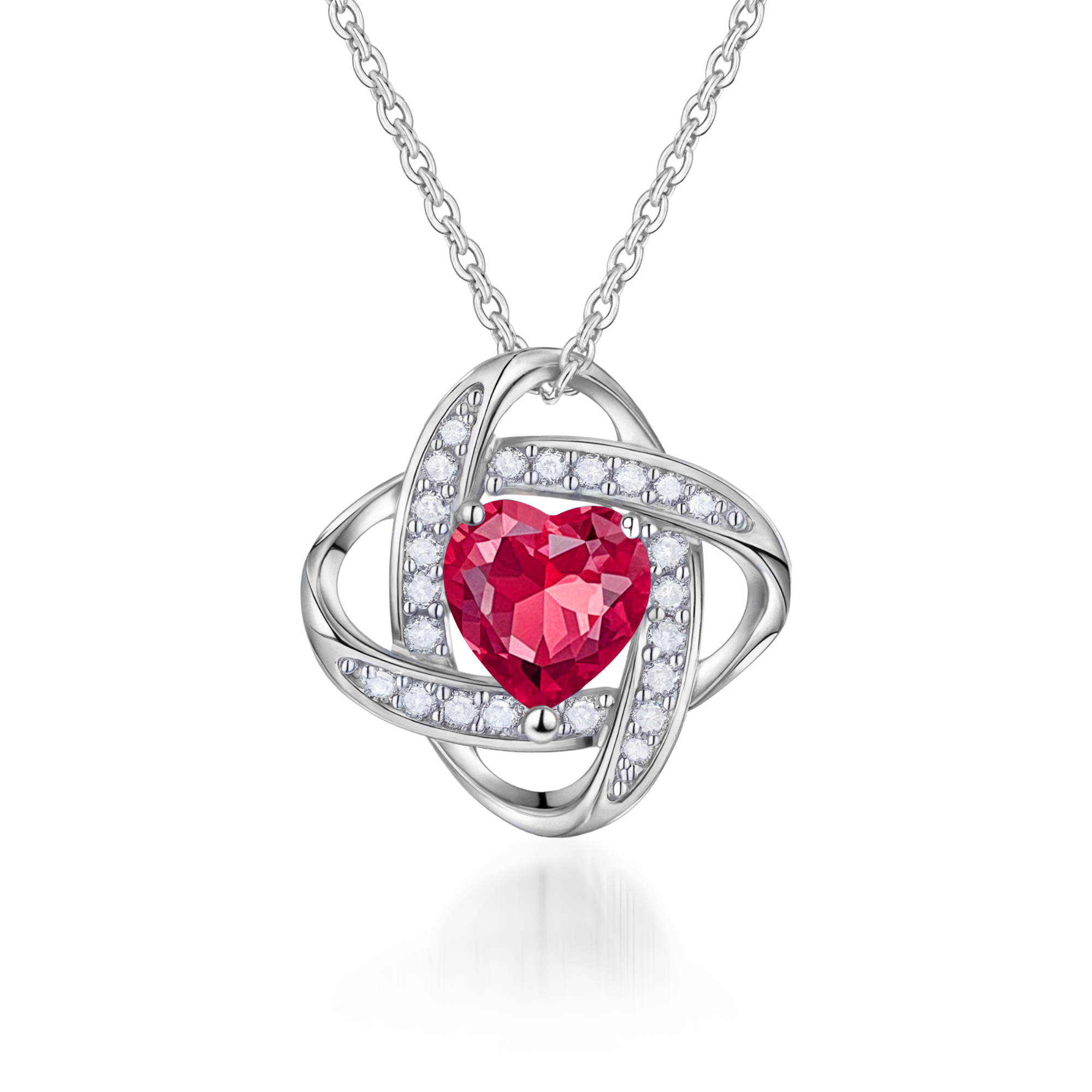 Collier Nœud d'Amour & Pierre de Naissance