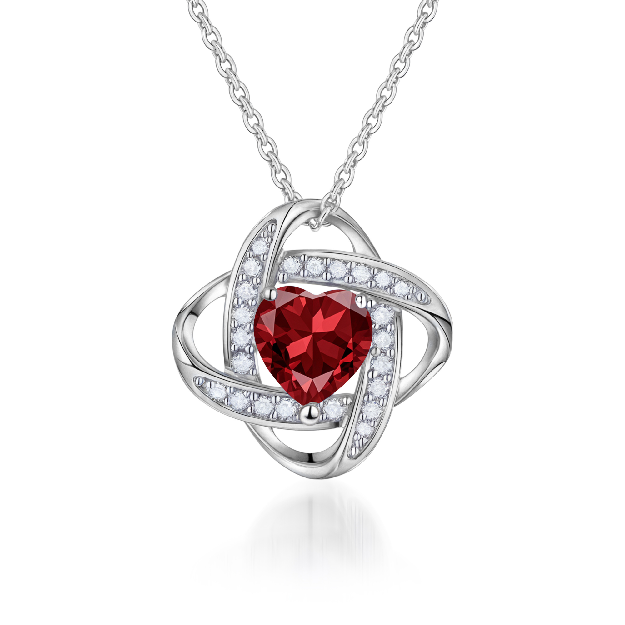 Collier Nœud d'Amour & Pierre de Naissance