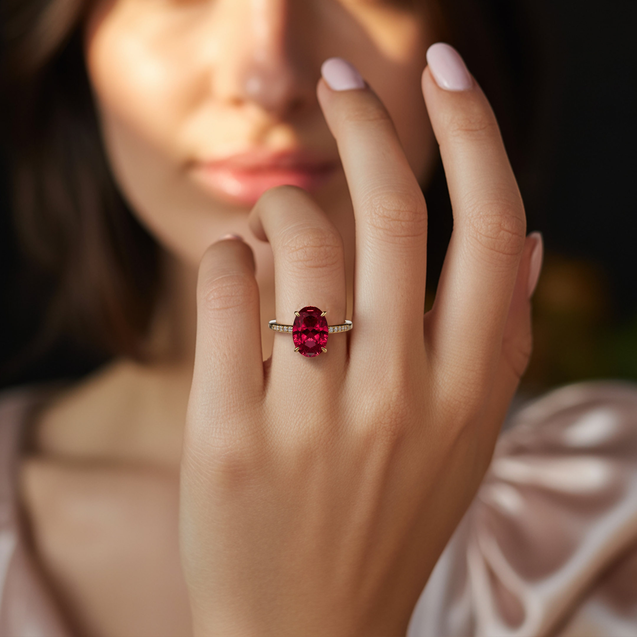 La Bague Opaline - Moissanite Rouge