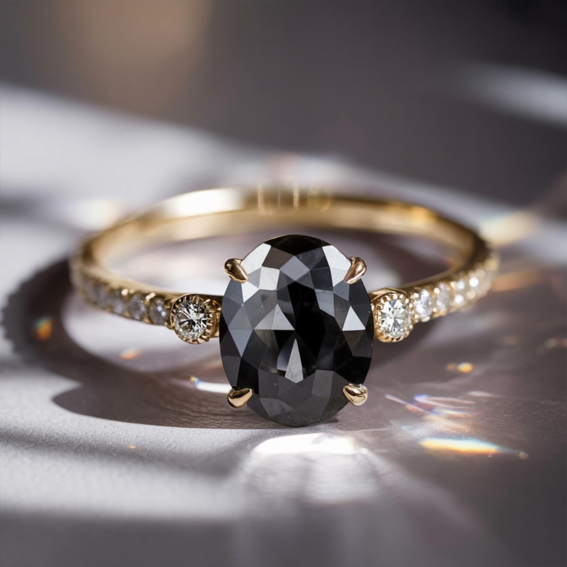 La Luna - Bague Moissanite Noire