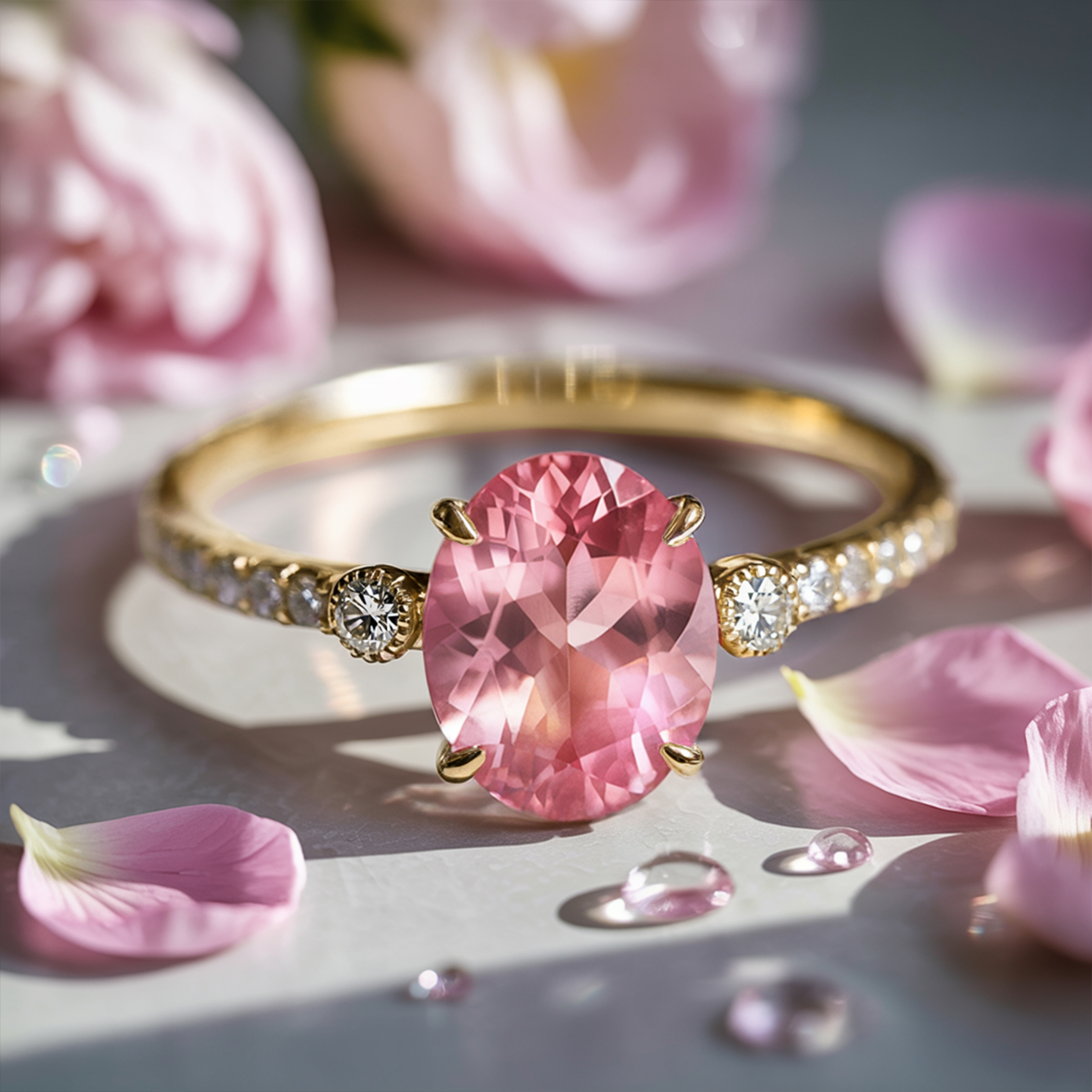 La Luna - Bague Moissanite Rose