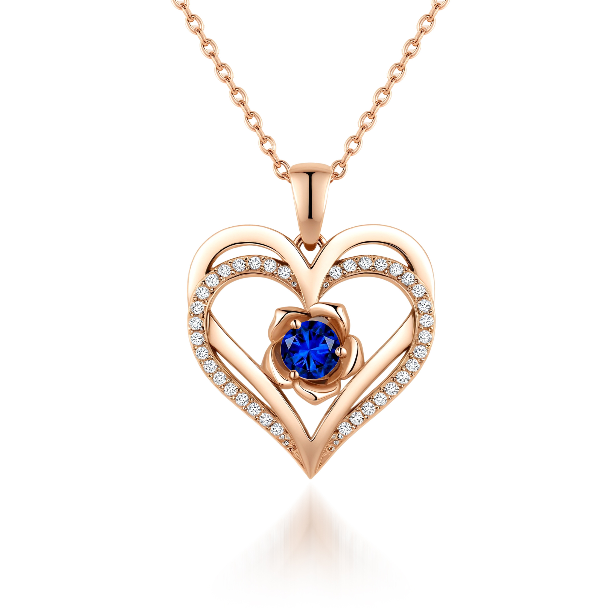 Collier Cœur Double Personnalisé